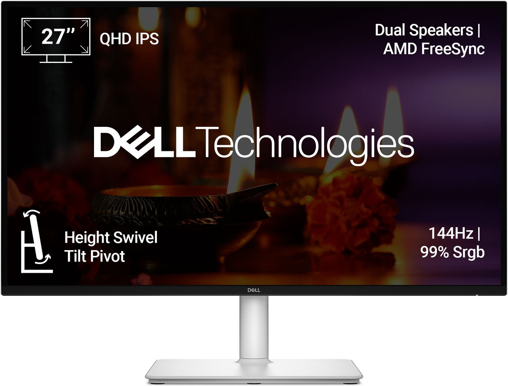 DELL S-Series 68.58 cm (27 inch) Quad HD LED Backlit IPS Panel with Dual Speakers 6W, HDMI, DP Port, 2xUSB Type-C , 2xUSB Type-A, TÜV Rheinland 4-Star Eye Comfort Monitor (S2725DC)