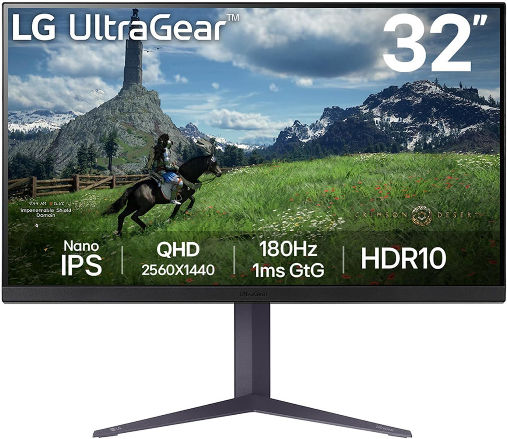 LG ULTRAGEAR NANO IPS 81.28 cm (32 inch) Quad HD LED Backlit IPS Panel Gaming Monitor (32GS85Q-(2560x1440),G-SYNC Compat,HDR10,1.07B CLR,Height/Pivot,HDMIx2,DPx1,USBx2)