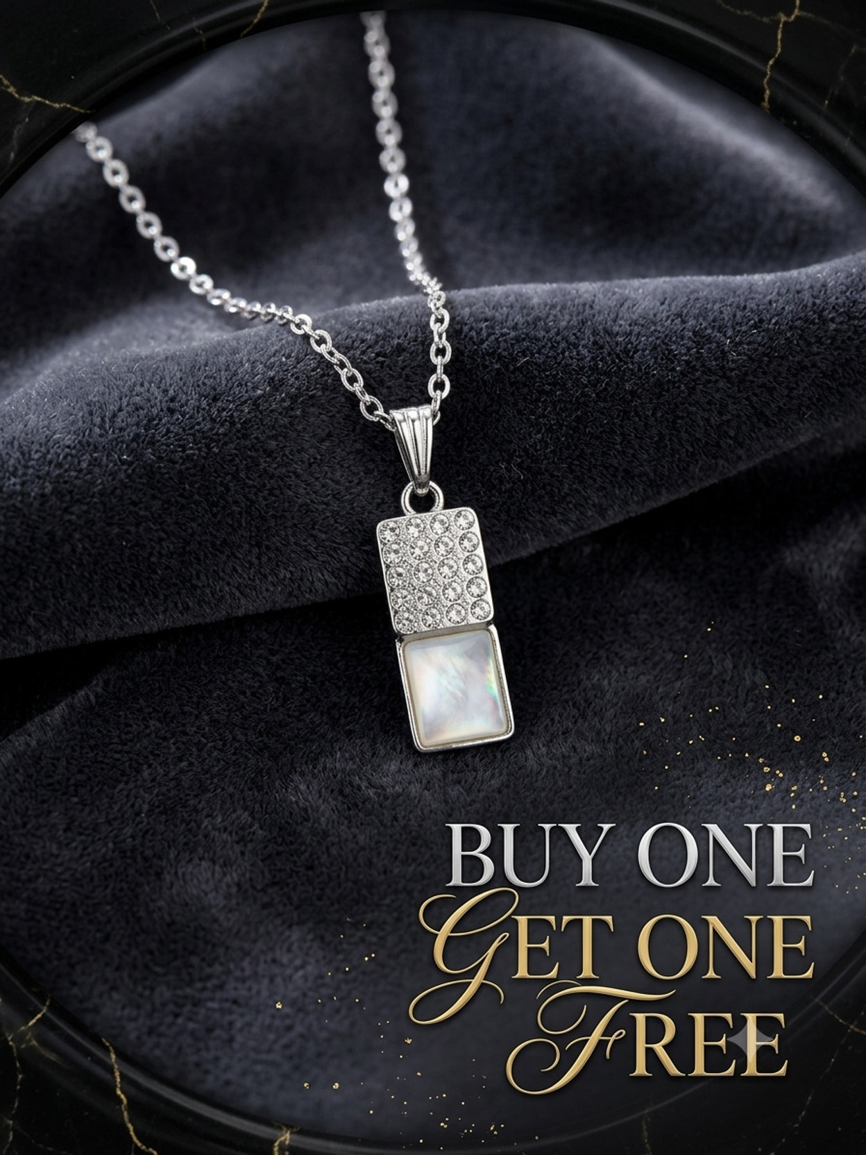 (Buy 1 get 1 free) premium quality silver chain Mother of Pearl, Cubic Zirconia Sterling Silver Plated Silver, Sterling Silver Necklace