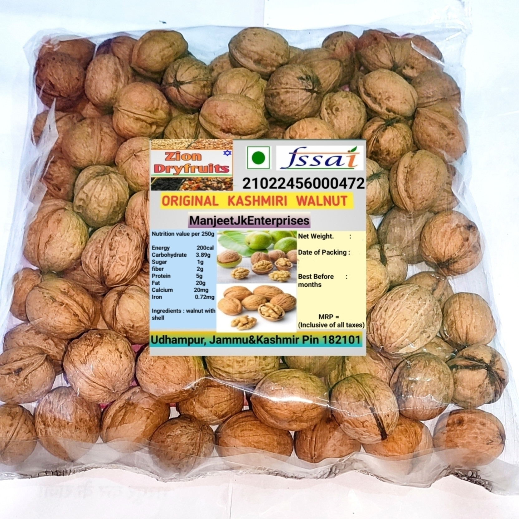 ZION Kashmiri Walnuts Akhrot (1kg) yummy Paper Shell Walnut Walnuts