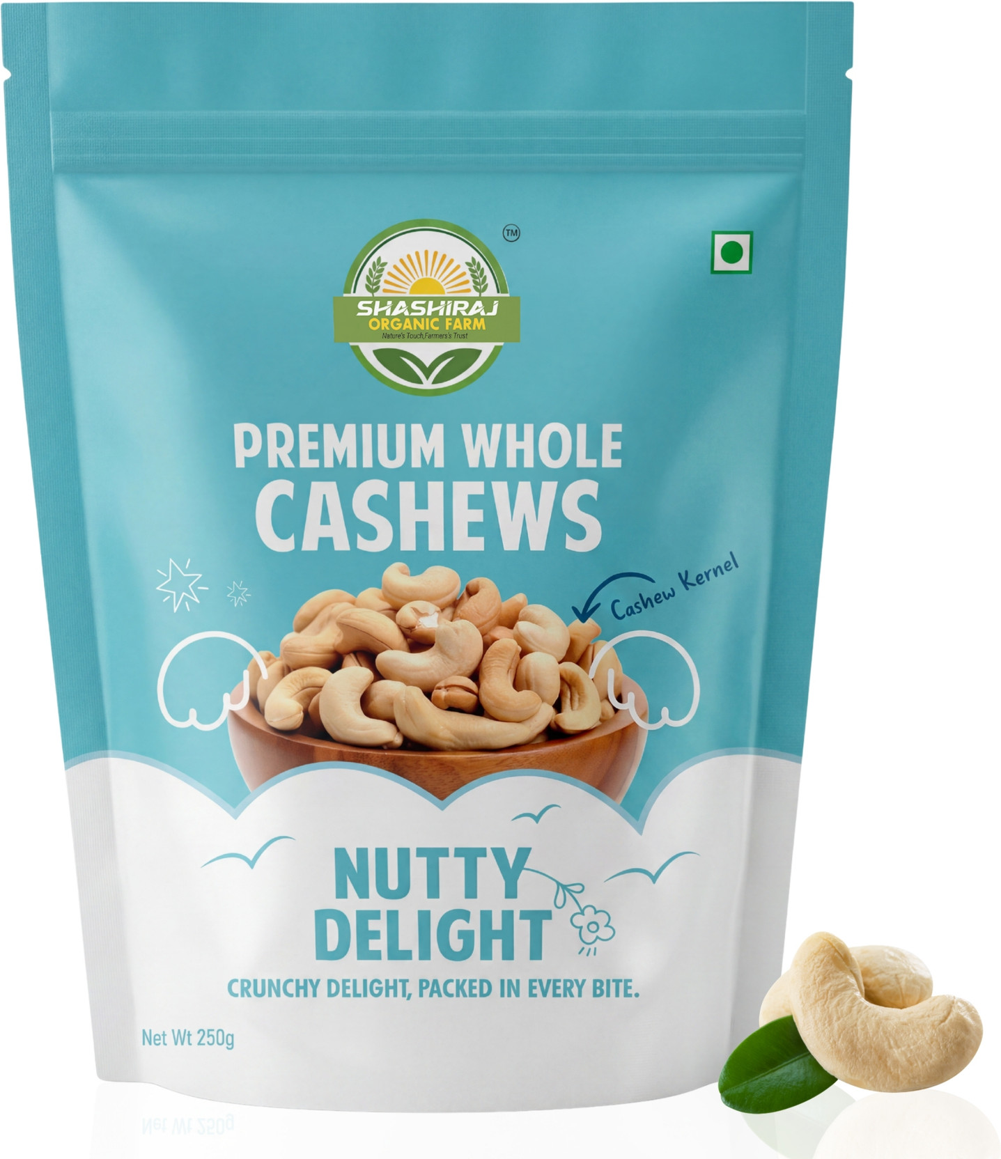 SHASHIRAJ ORGANIC FARM Premium Whole Cashews Kaju| Natural & Crunchy, Rich in Protein Cashews