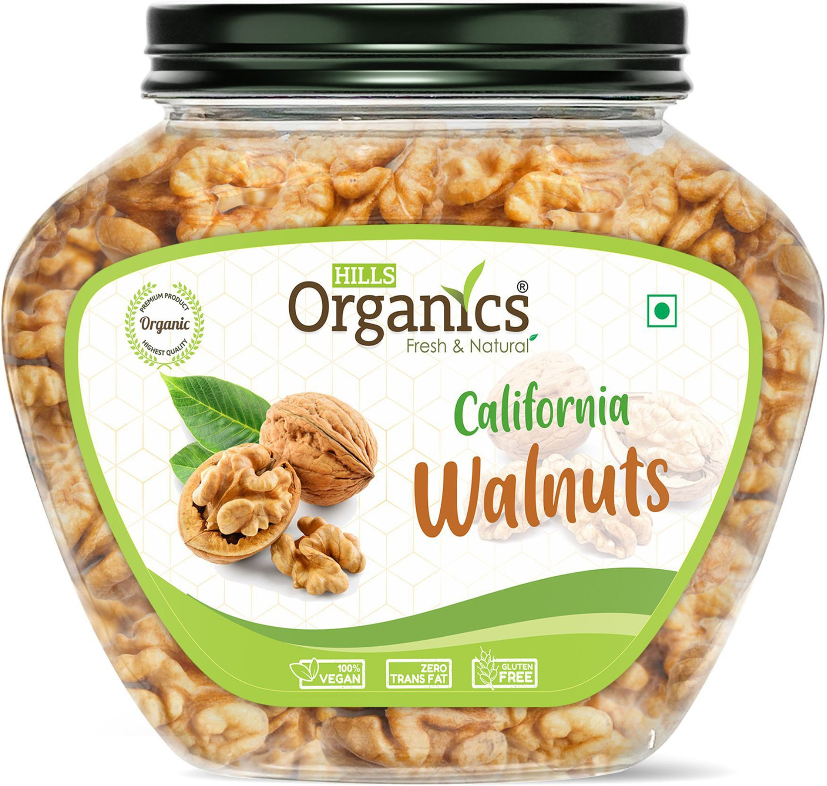 Hills Organics Premium Kashmiri Walnuts Kernels (Akhrot) – 500G (Pack of 2 Jar) Walnuts
