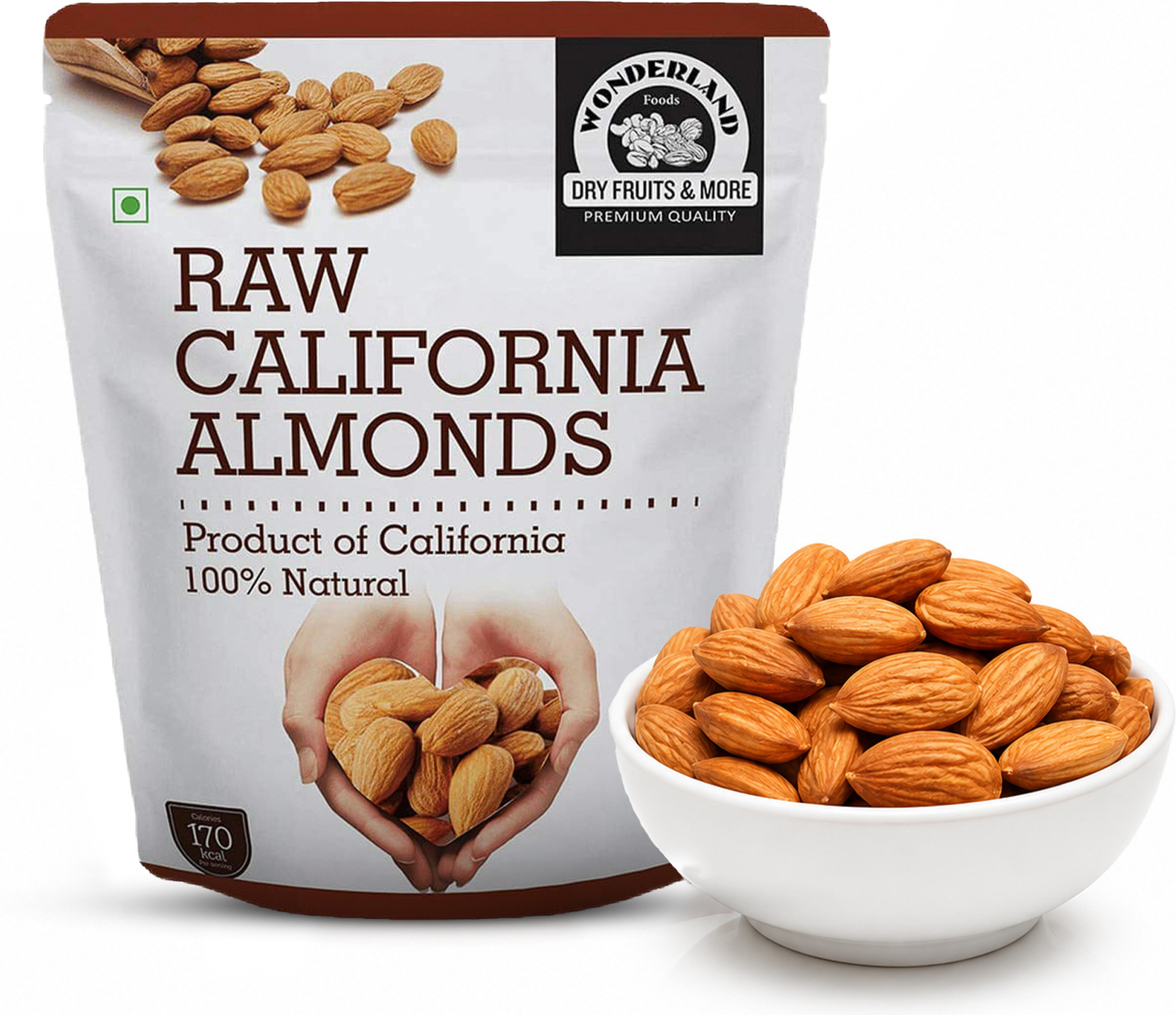 WONDERLAND Raw Califoria Almonds (1 x 1 kg)