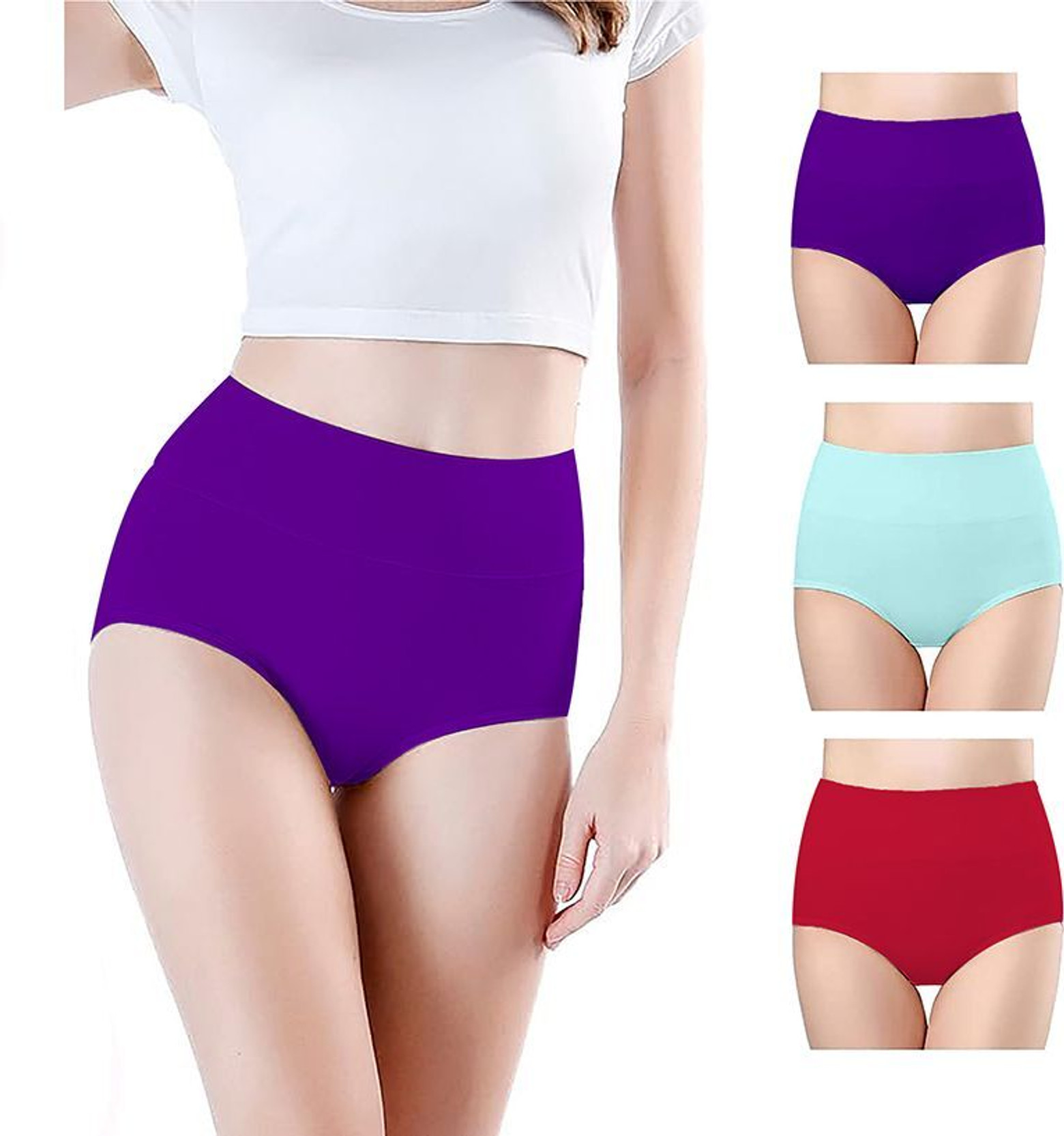 Pack of 3 Women Hipster Purple, Light Green, Maroon Panty