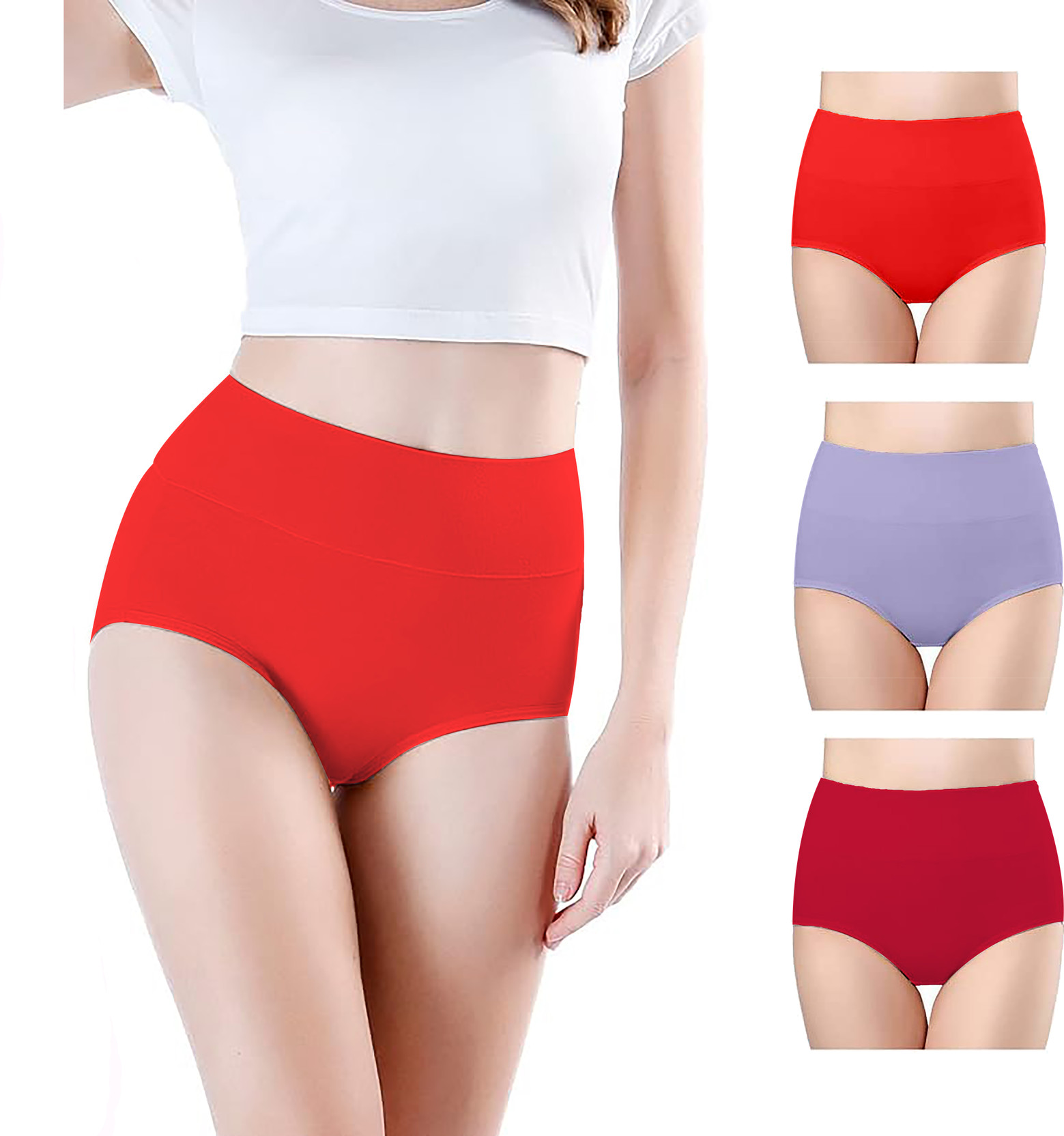 Pack of 3 Women Hipster Red, Purple Panty