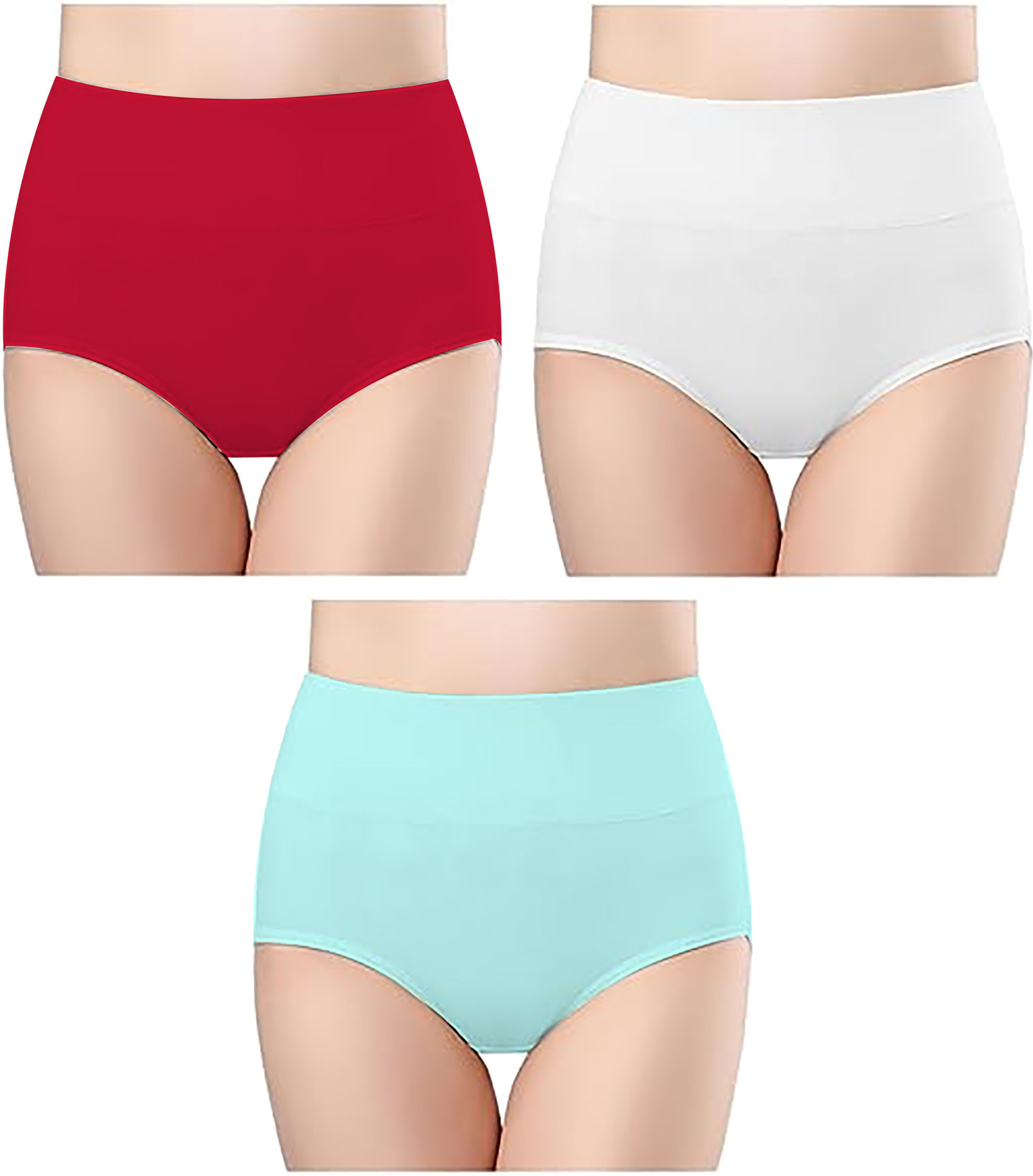 Pack of 3 Women Hipster Maroon, White, Light Green Panty