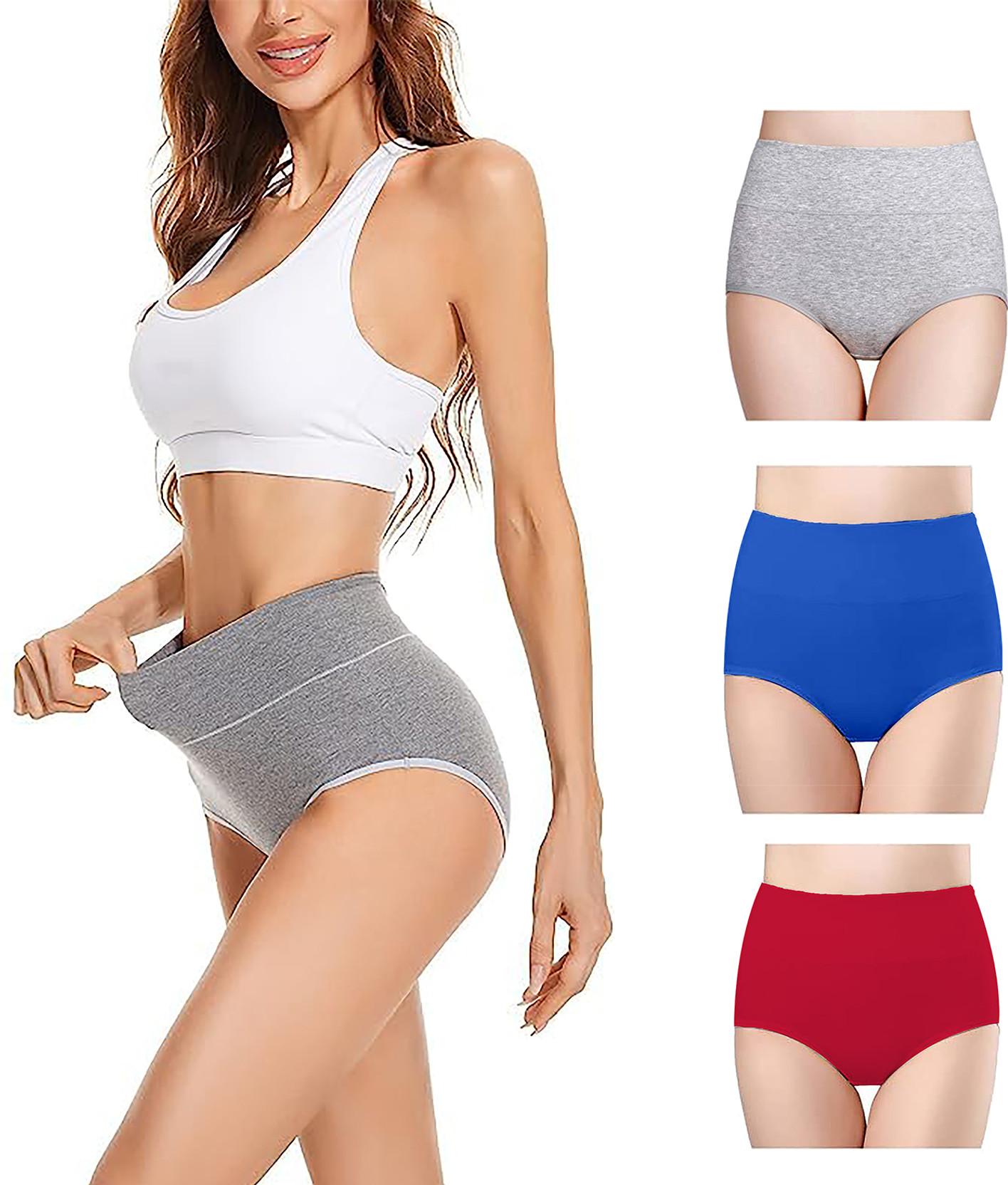 Pack of 3 Women Hipster Grey, Blue, Maroon Panty