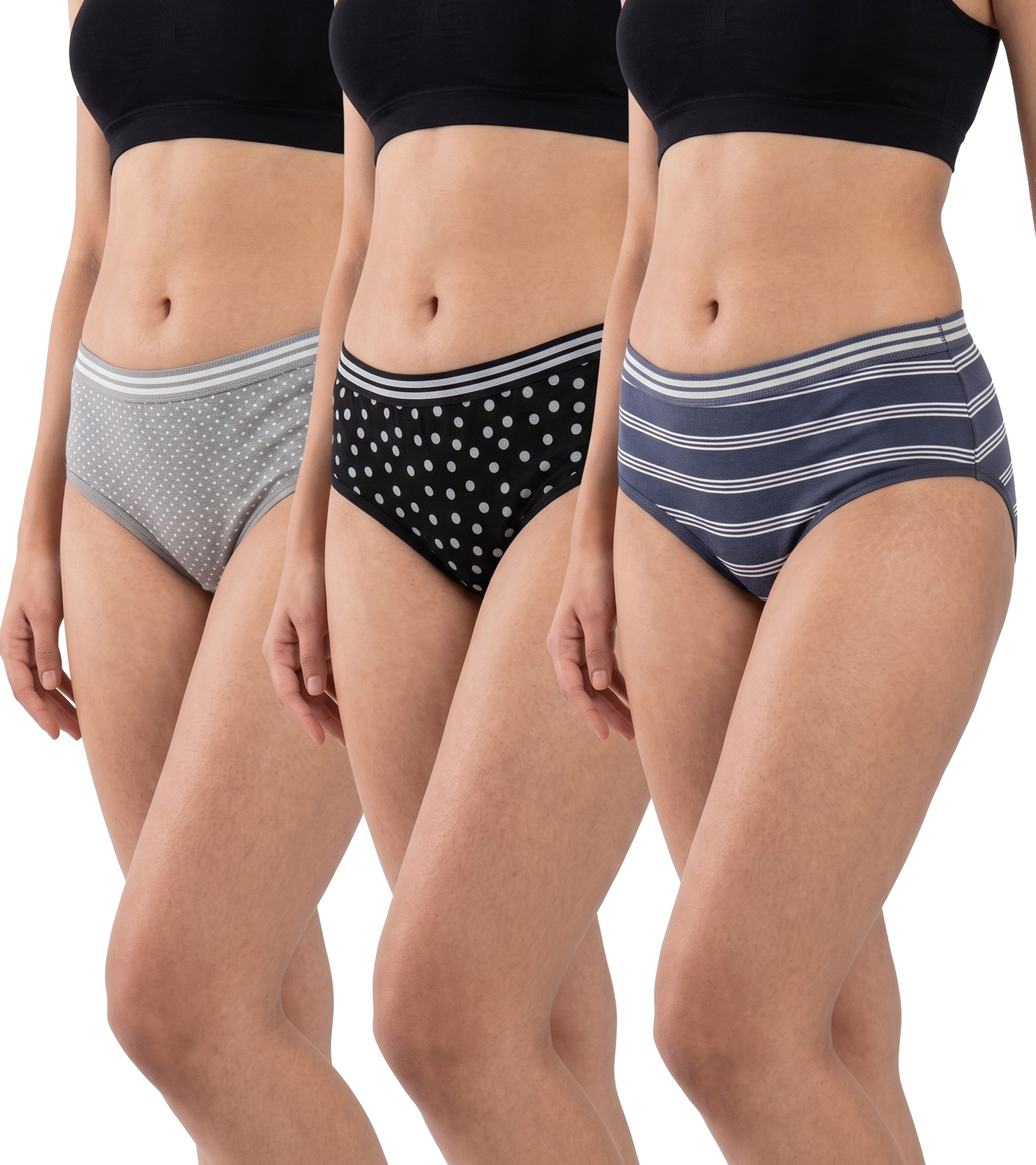 Pack of 3 Women Hipster Multicolor Panty