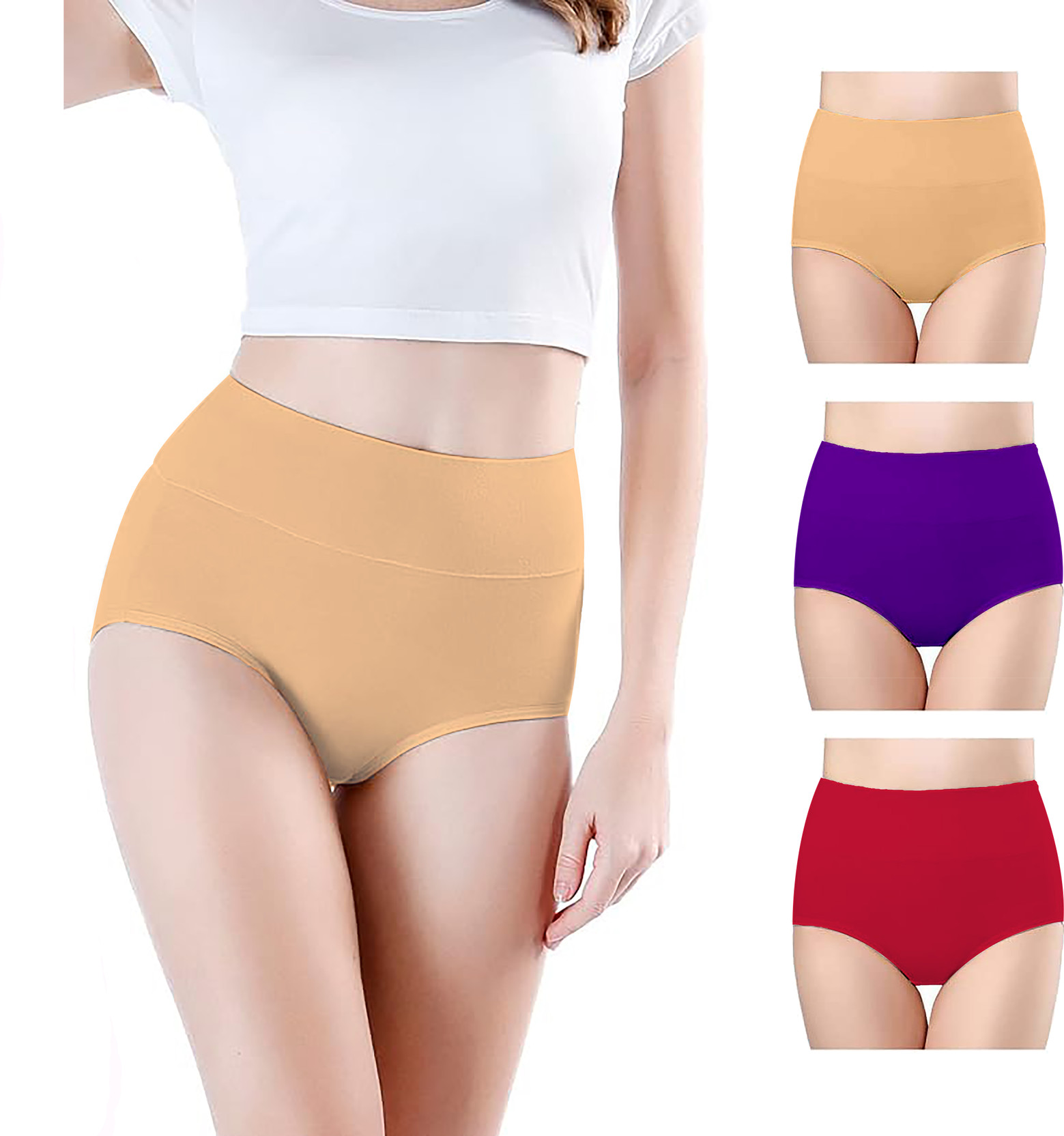 Pack of 3 Women Hipster Beige, Purple, Maroon Panty