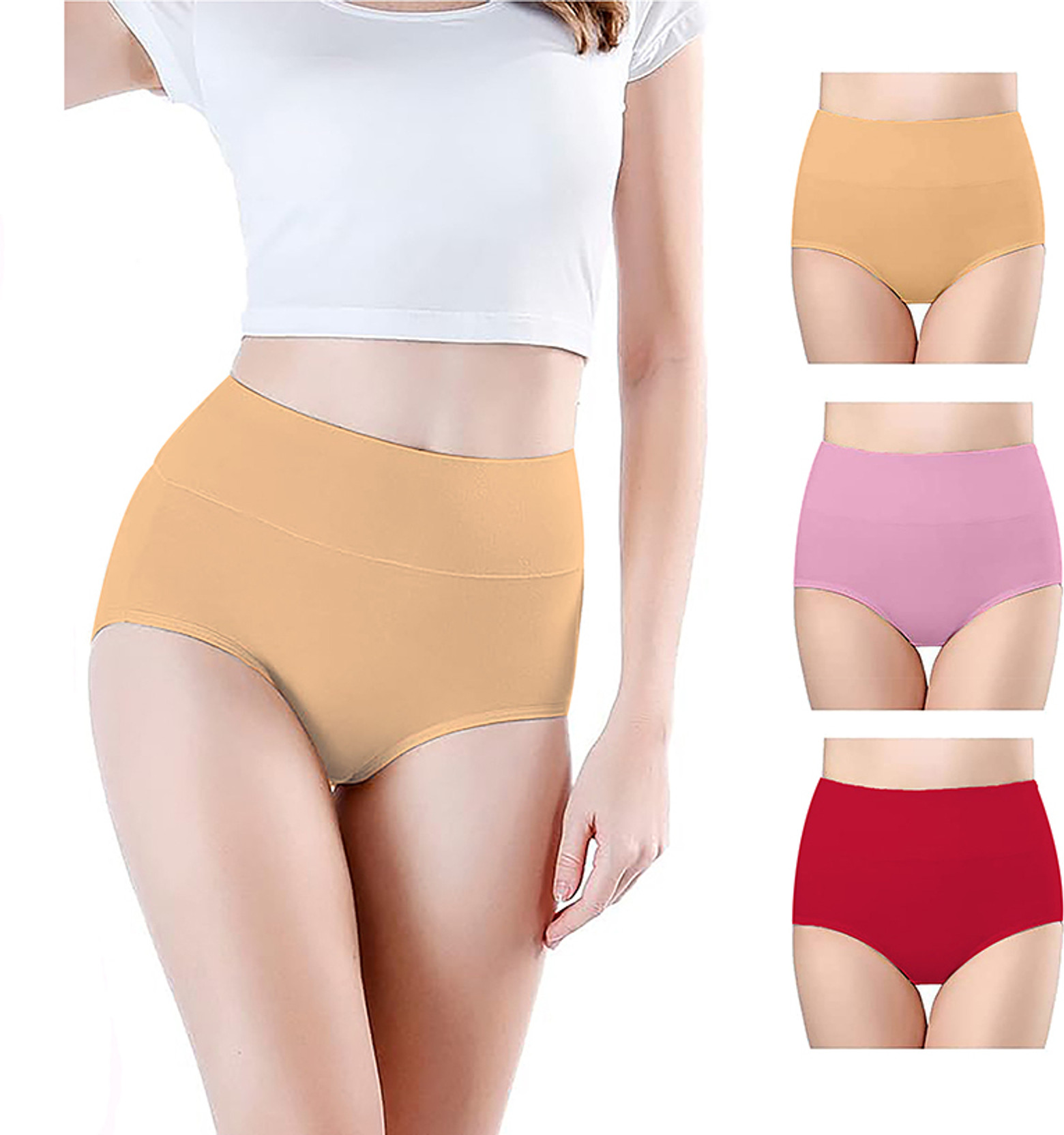 Pack of 3 Women Hipster Beige, Pink, Maroon Panty