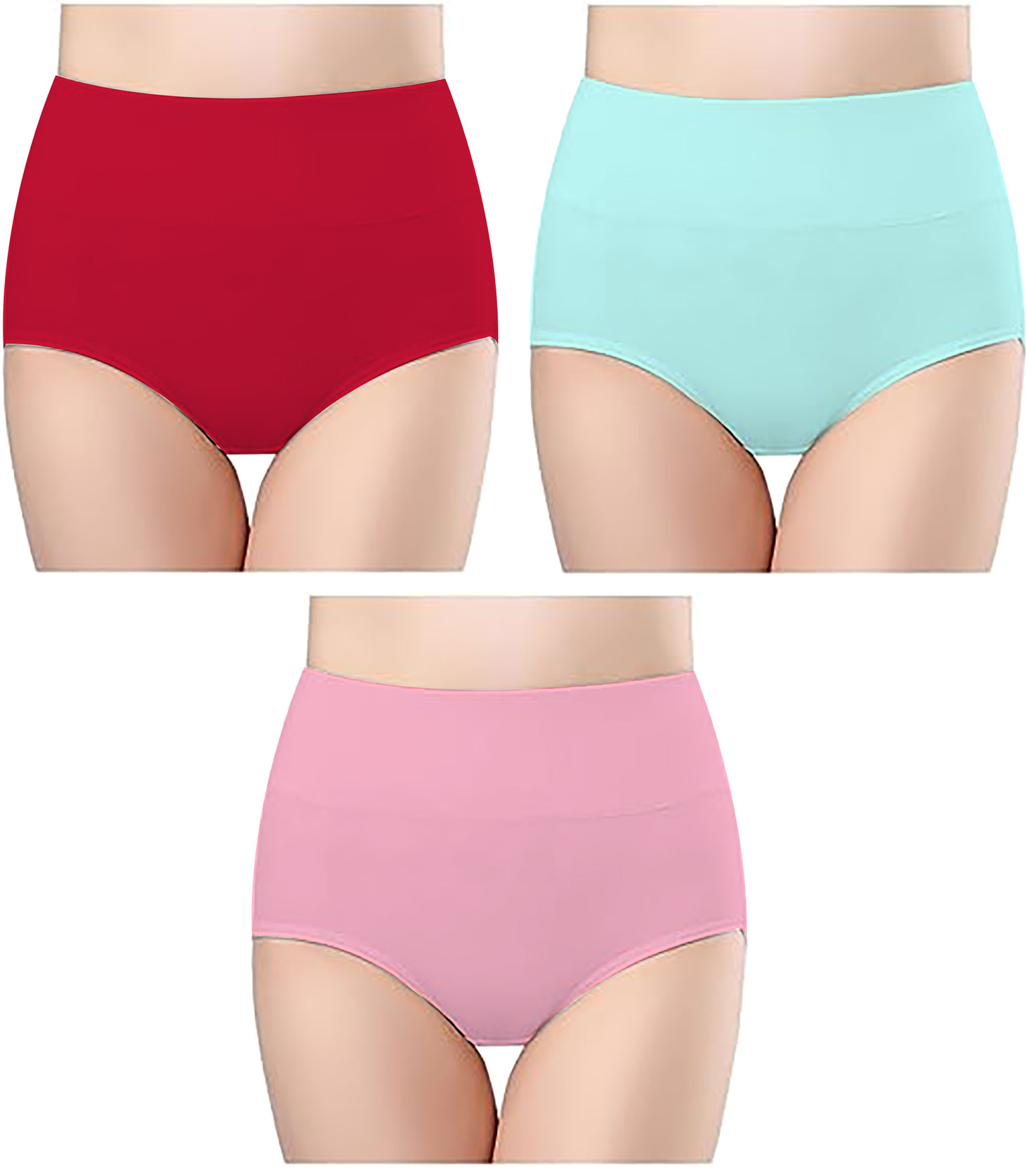 Pack of 3 Women Hipster Maroon, Light Green, Pink Panty