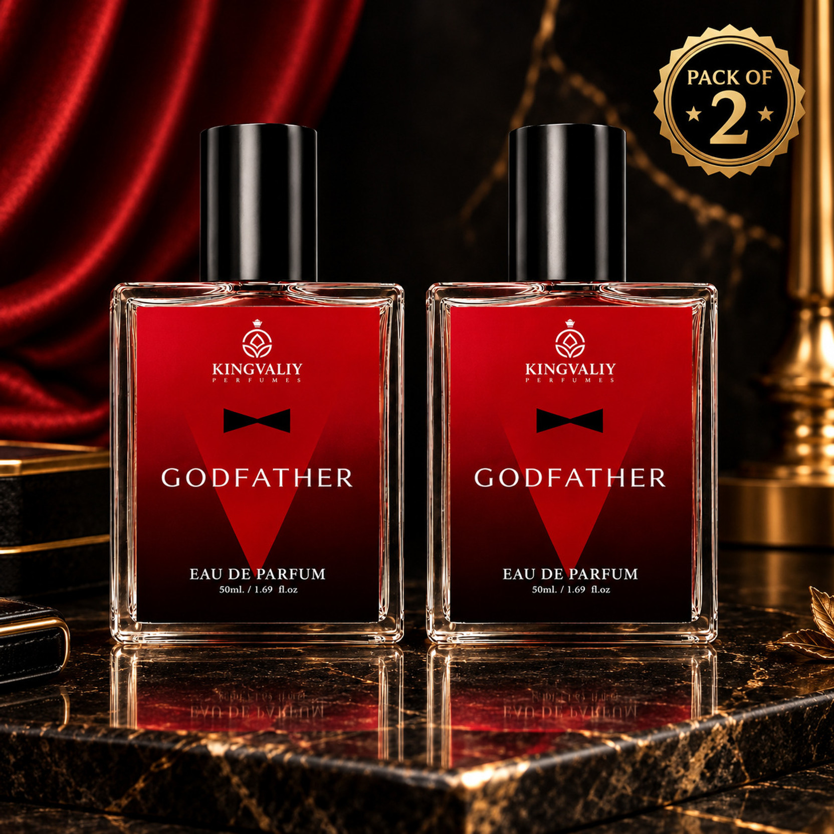Kingvaliy Godfather Long Lasting Luxury Premium Party Wear & office Perfume combo pack of2 Eau de Parfum  -  100 ml