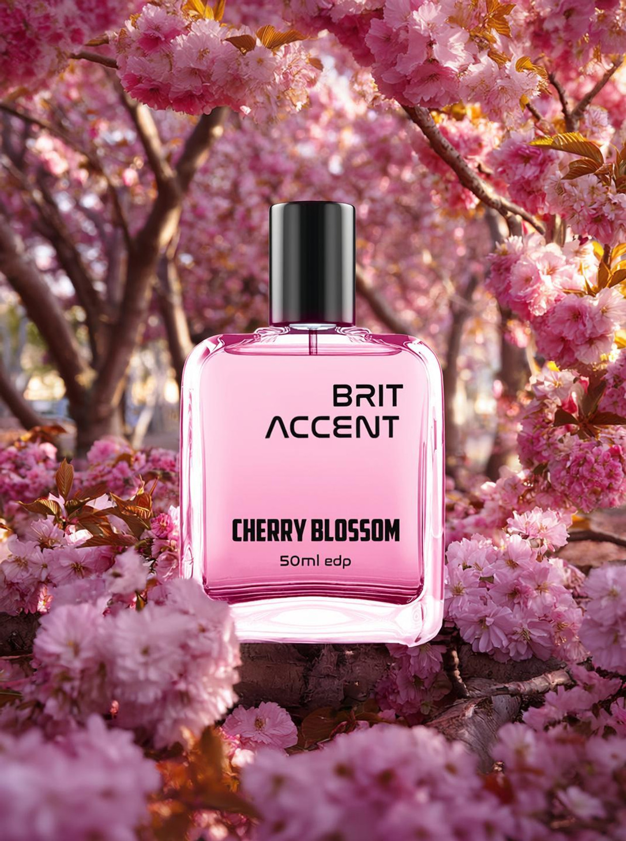 BRIT ACCENT Cherry Blossom Perfume LongLasting with Apple, Cherry, Vanilla & Musk Notes Eau de Parfum  -  50 ml