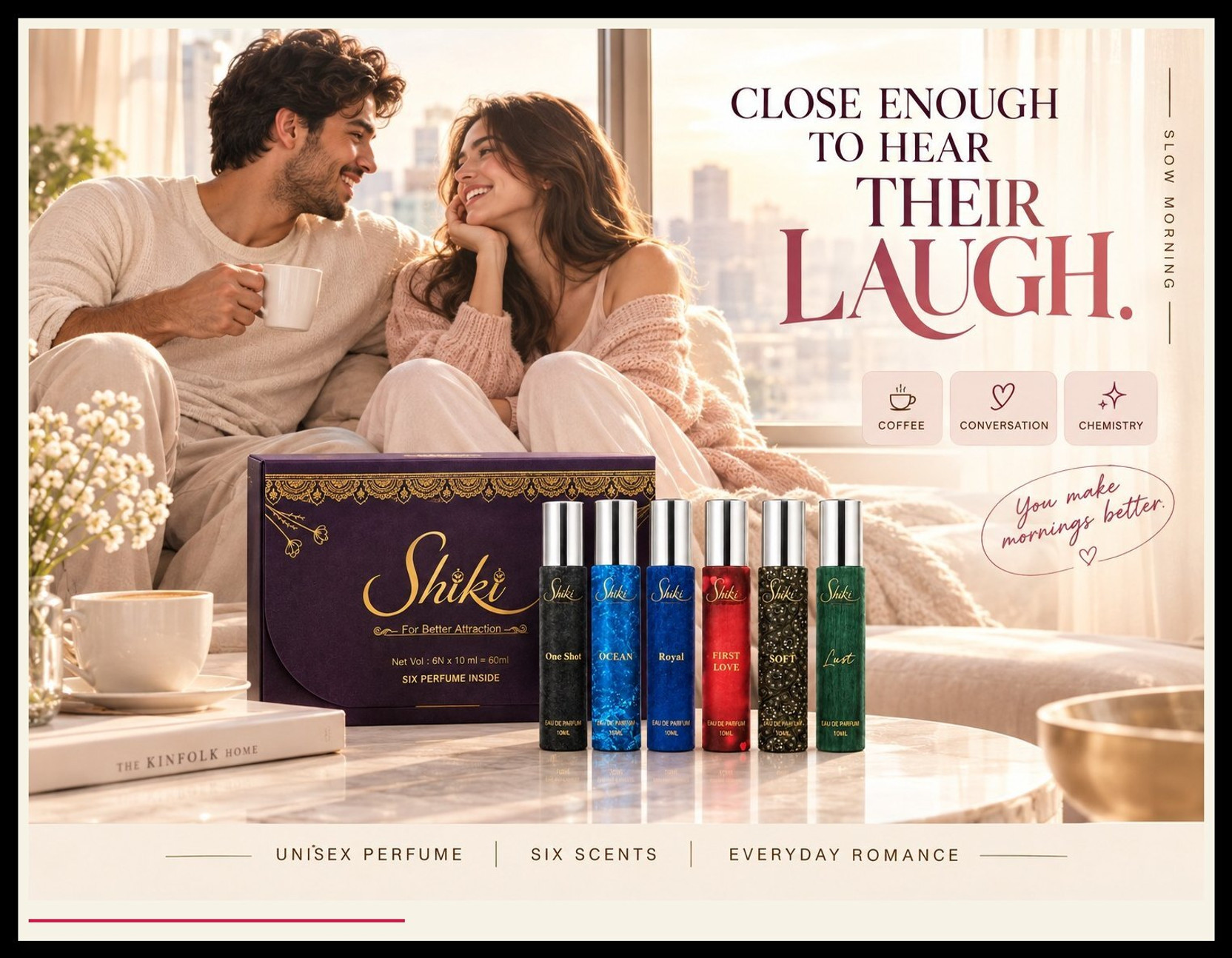 SHIKI Luxury Fresh Fragrance Set 6 Bottle Combo 10ml Each Office Wear Eau de Parfum  -  60 ml
