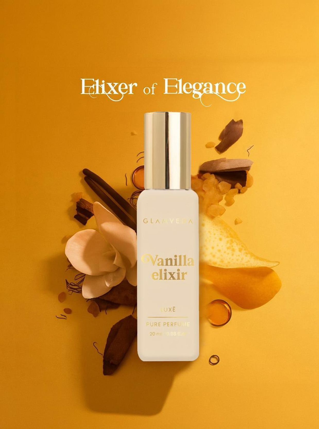 GLAMVEDA Vanilla Elixir Pure Perfume| Luxurious Long-Lasting Fragrance|Daily & Party Wear Perfume  -  20 ml