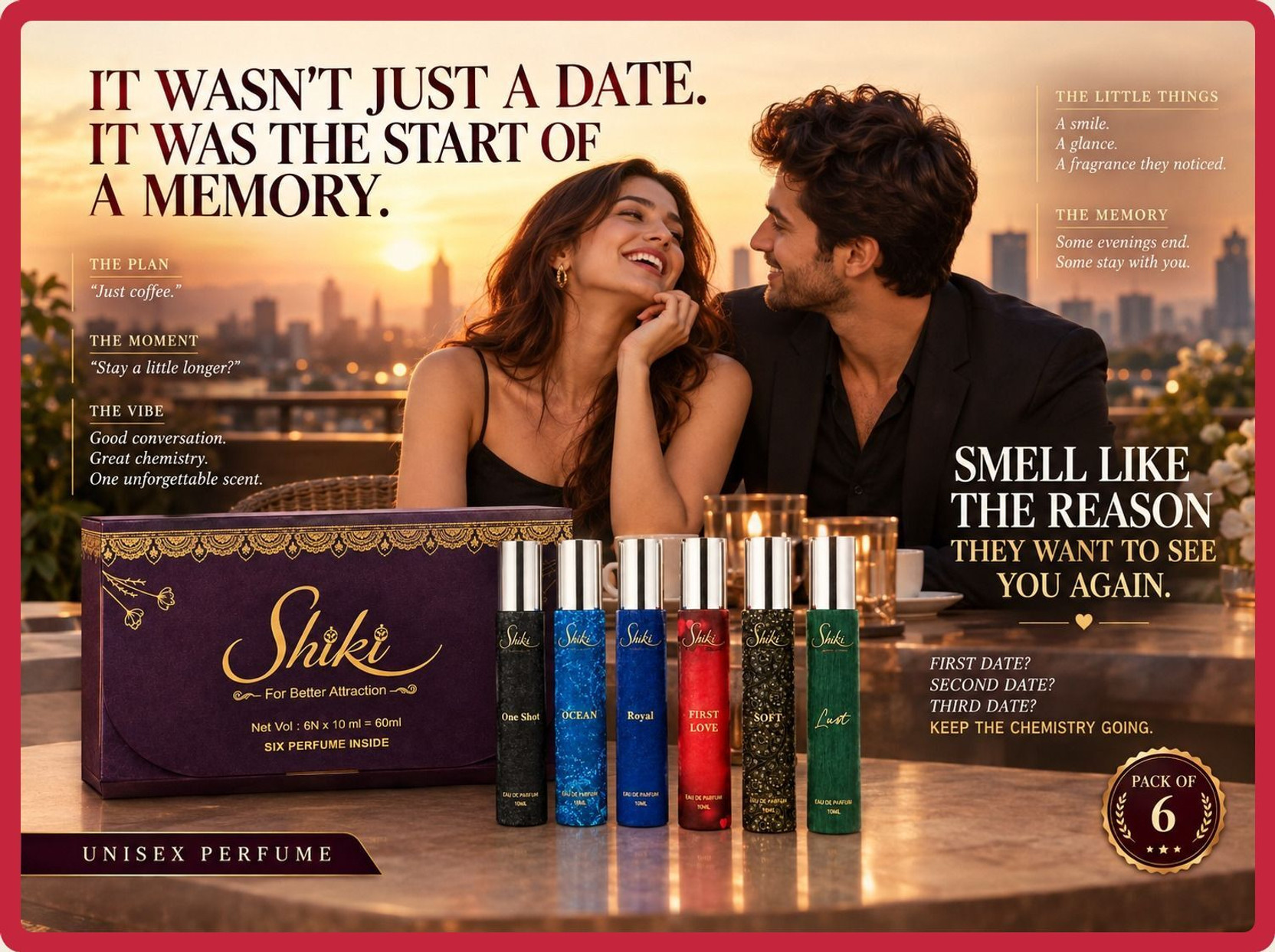 SHIKI Luxury Floral Perfume Combo 6 Fragrance Set 6 x 10 ml For Women Eau de Parfum - 60 ml