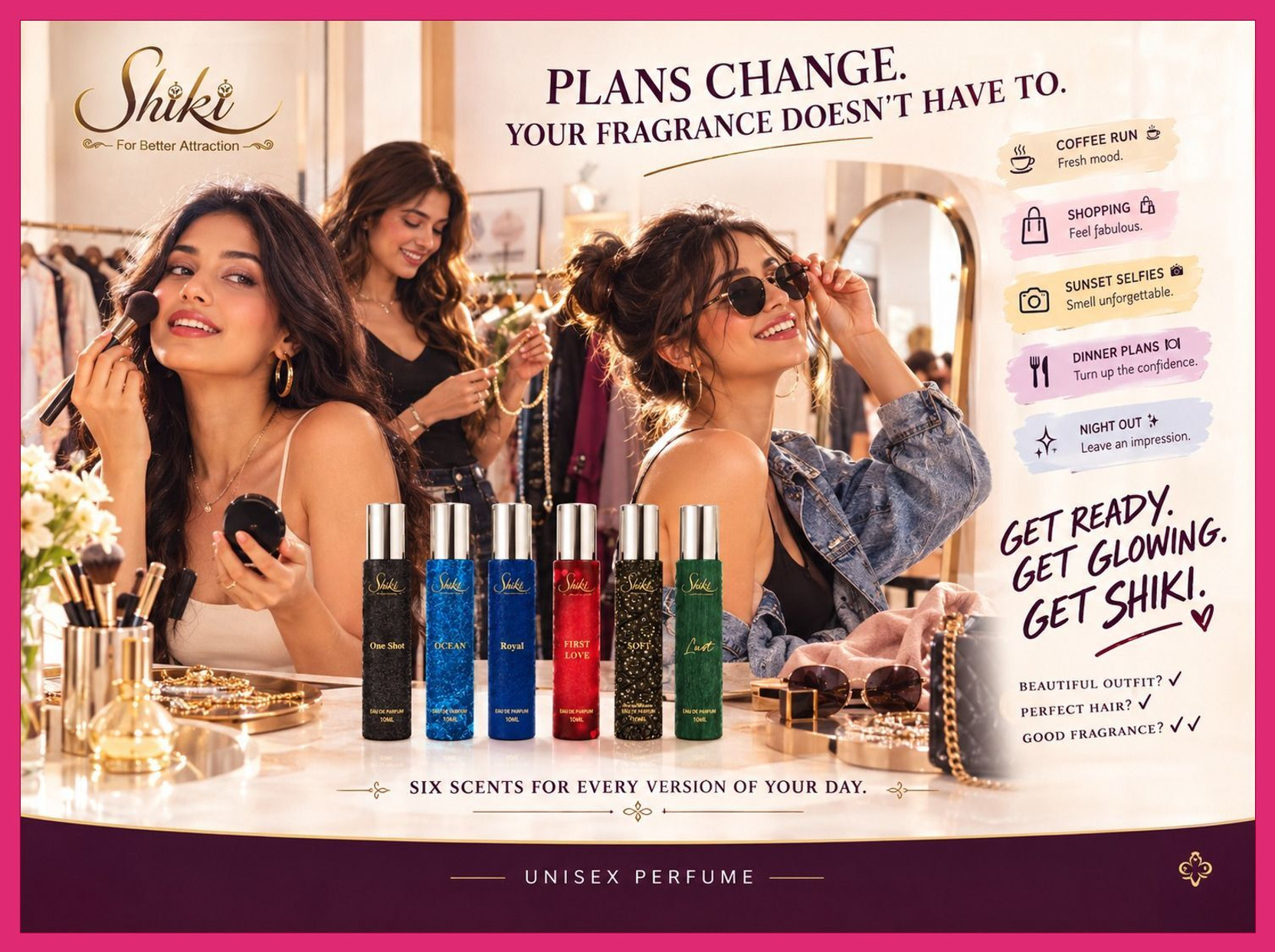 SHIKI Luxury Floral Perfume Gift Set 6 Perfume Set 6 x 10 ml For Women Eau de Parfum  -  60 ml