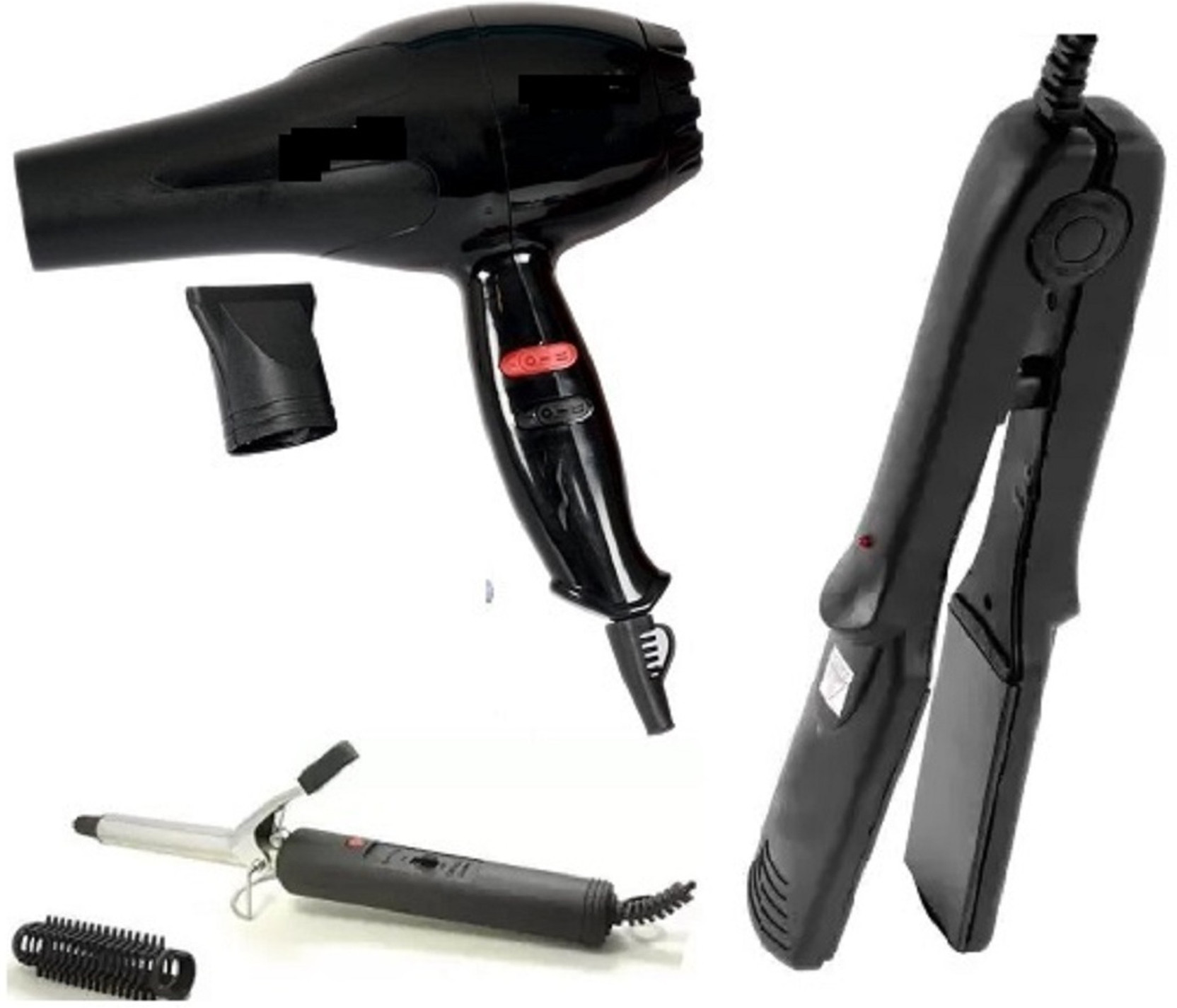 RK INDIA Professional Hair Dryer 1500 Watts Hair Straightener 522 and 471B Combo (Black) Personal Care Appliance Combo