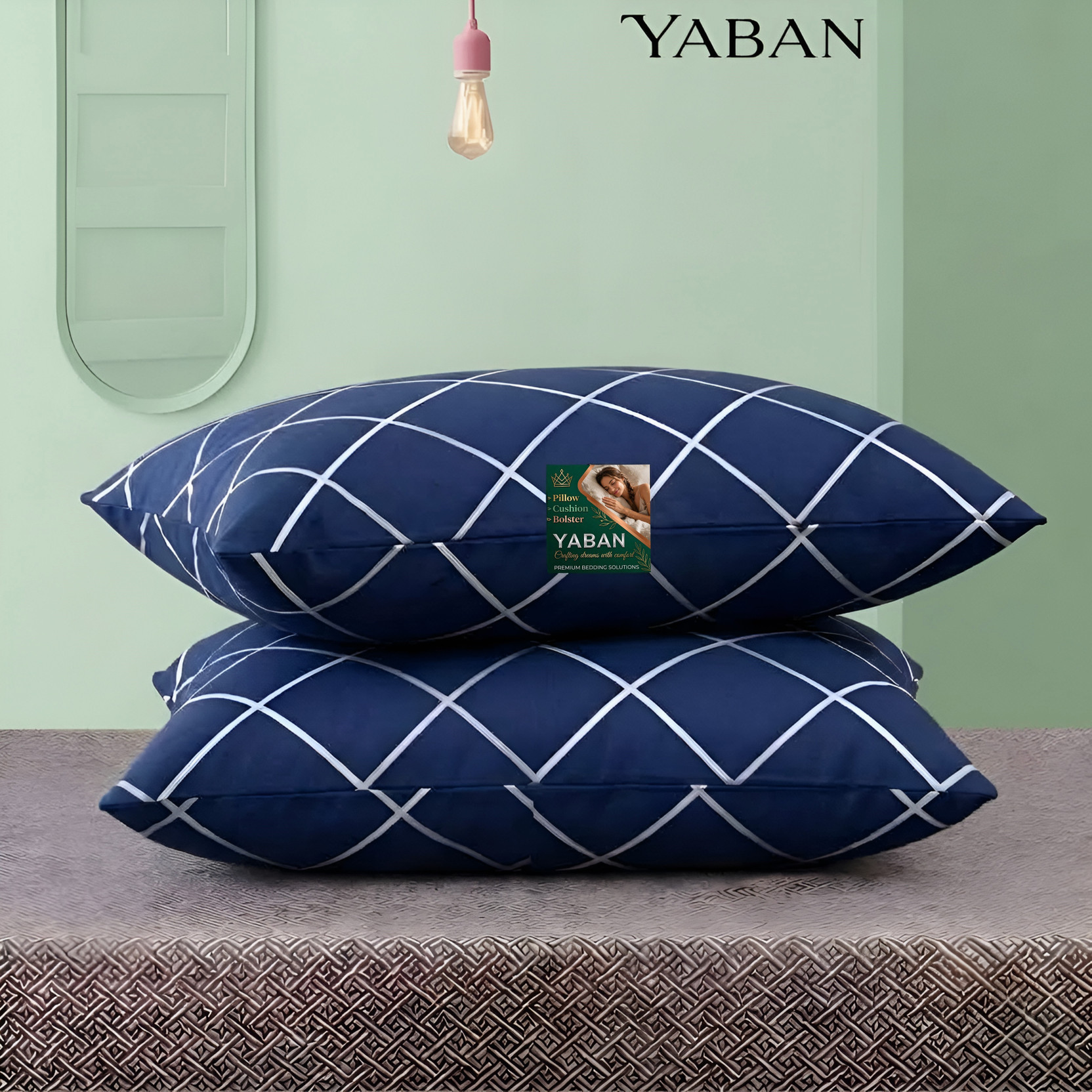 YABAN Microfibre Sleeping Pillow Pack of 2 Solid Soft & Comfortable