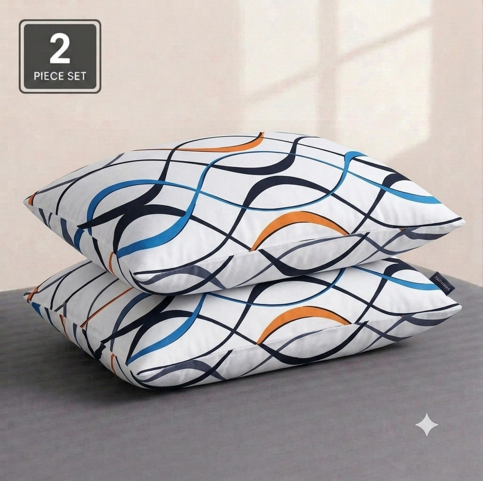 Victostar Microfibre Sleeping Pillow Pack of 2 Printed