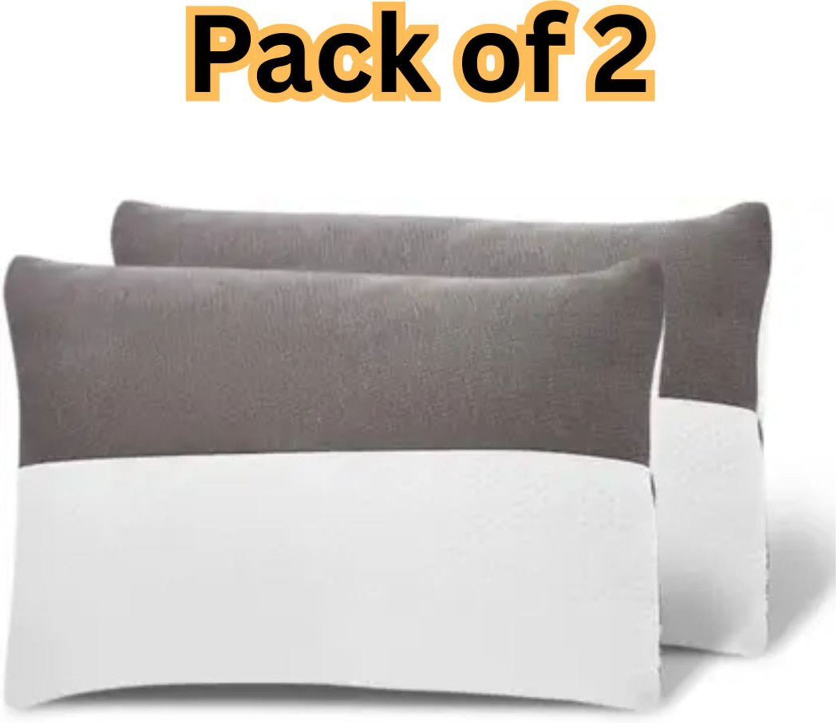 YandAM Microfibre Sleeping Pillow Pack of 2 Stripes, Solid YandAM