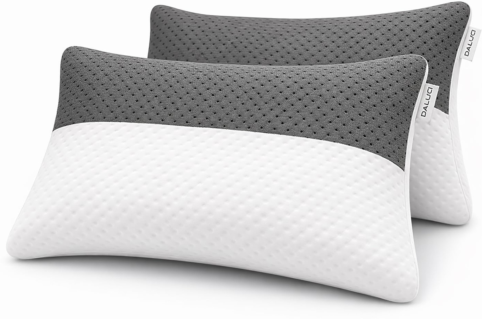 DALUCI Microfibre Sleeping Pillow Pack of 2 Solid Comfort & Soft Microfiber Sleeping Pillow – Ultra Soft Bed Pillow for Sleeping