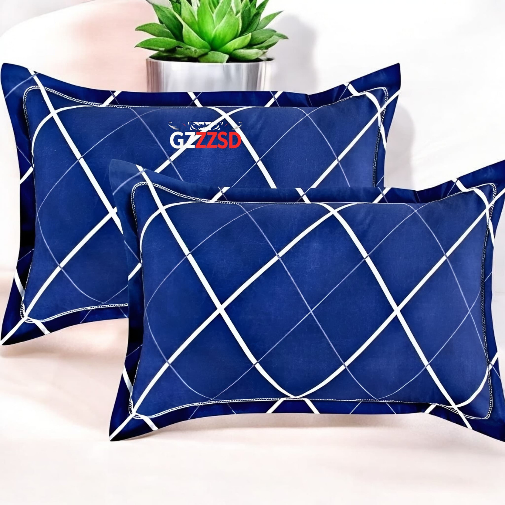 GZZZSD Microfibre Sleeping Pillow Pack of 2 Solid