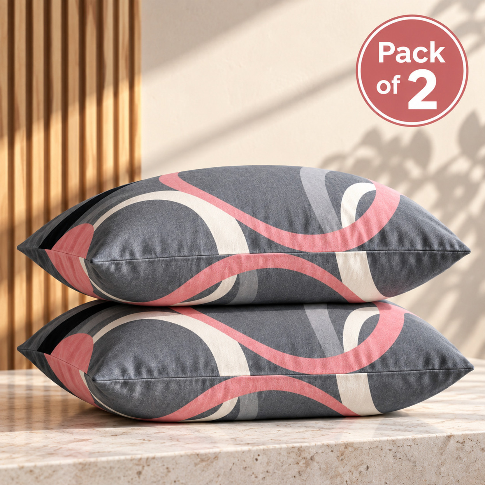 Suhalyo Cotton Sleeping Pillow Pack of 2 Printed Soft Comfort Series