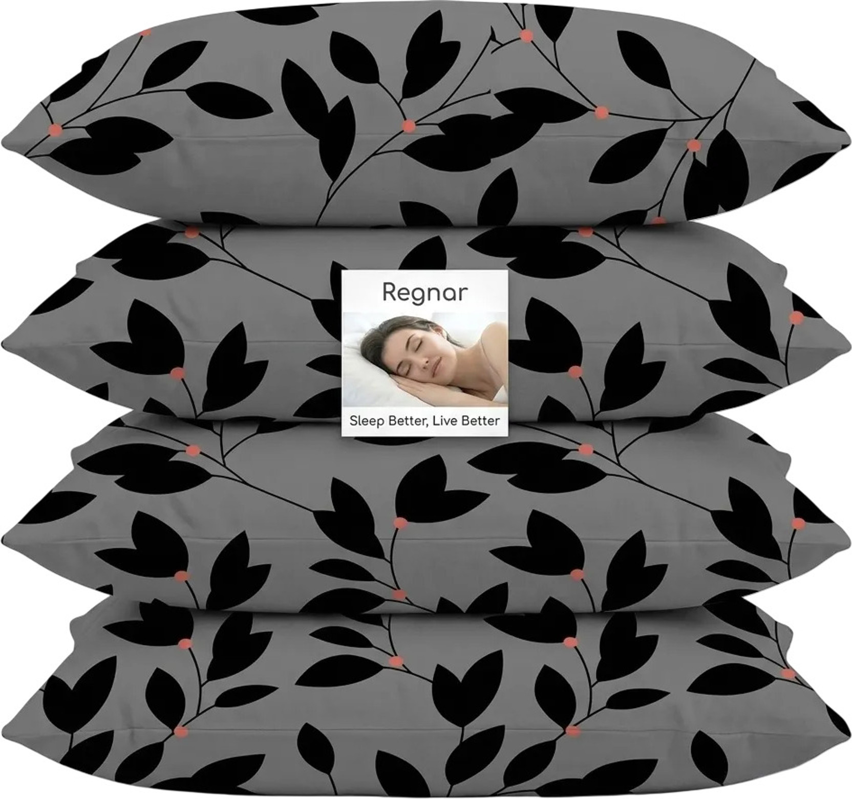 Regnar Microfibre Sleeping Pillow Pack of 4 Abstract Soft