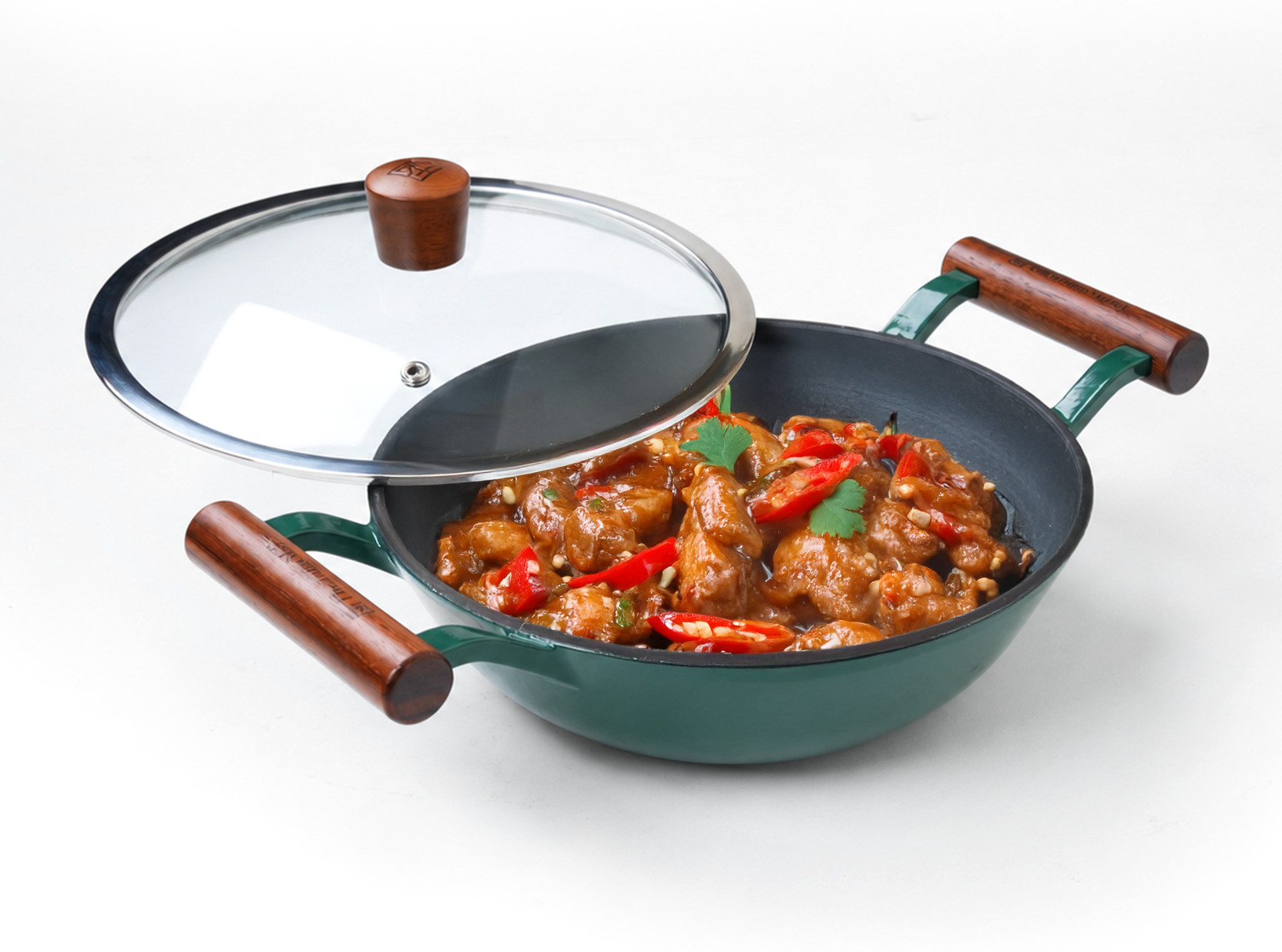 The Indus Valley Titanium Reinforced Enamel Coated Cast Iron Kadhai 24.9 cm diameter with Lid 2.3 L capacity