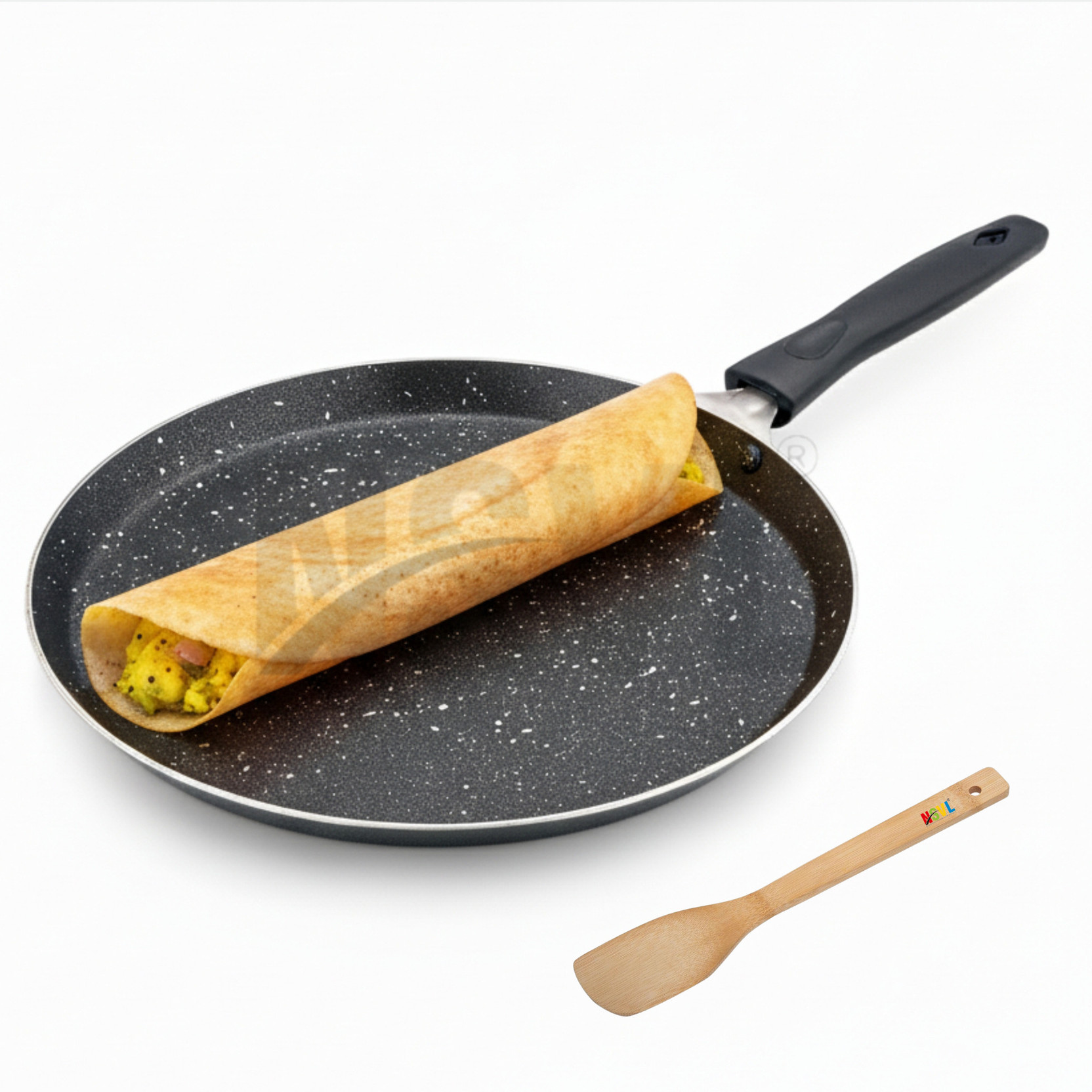 NSVL Non-Stick Dosa Tawa with Handle| Granite Finish | Pfoa Free Tawa 26.5 cm diameter