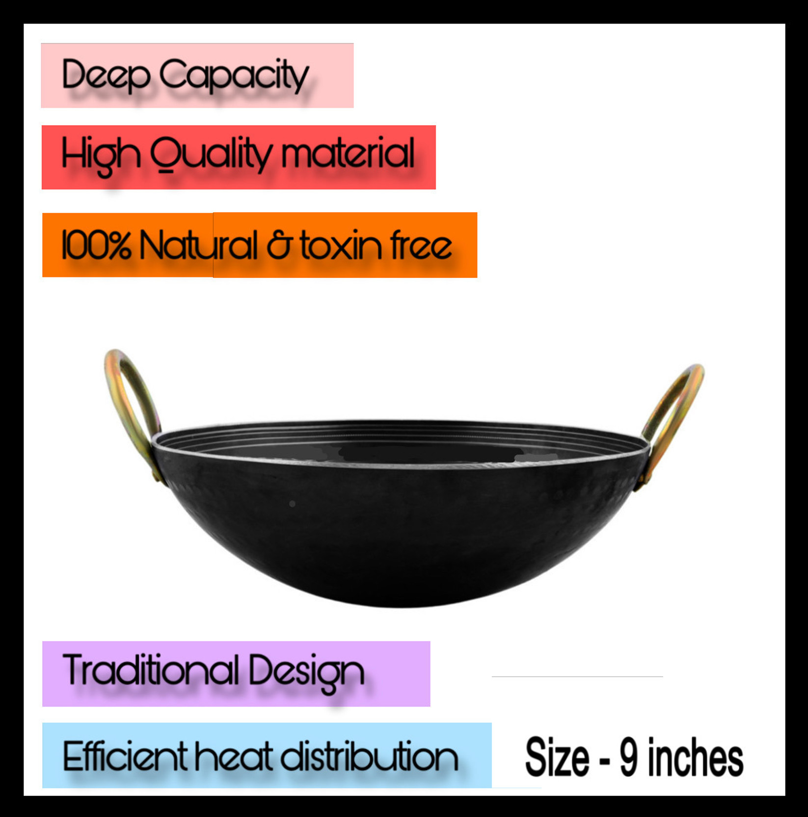 GRNL Kadhai 23 cm diameter with Lid 1 L capacity