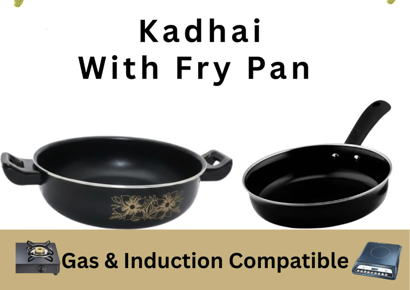 My Store Karahi & Frypan Cookware Kadhai 24 cm diameter 3.5 L capacity