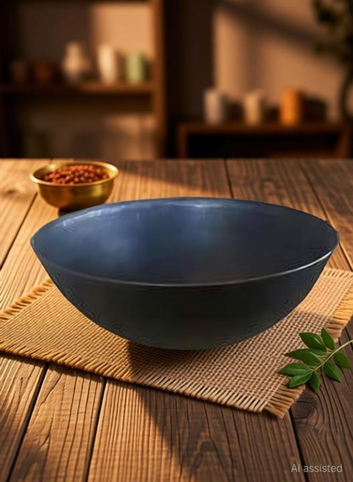 Super HK 1 Pure Iron/Loha Deep Fry Kadhai|Black - 10 Inches Without Handle… Kadhai 25 cm diameter 1.75 L capacity