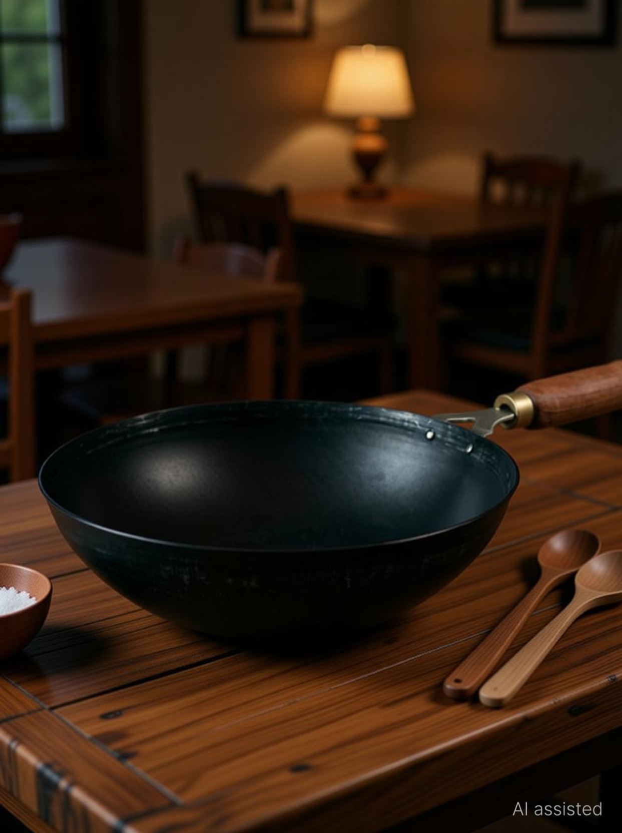 kyyte Pure Iron Wok Kadhai Naturally Non-stick, Safe and Healthy Wok 2.2 L capacity 24 cm diameter