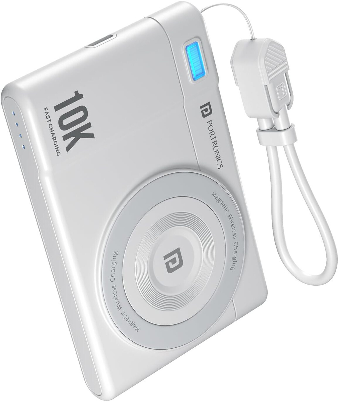 Portronics 10000 mAh 22.5 W Wireless Compact Pocket Size Power Bank