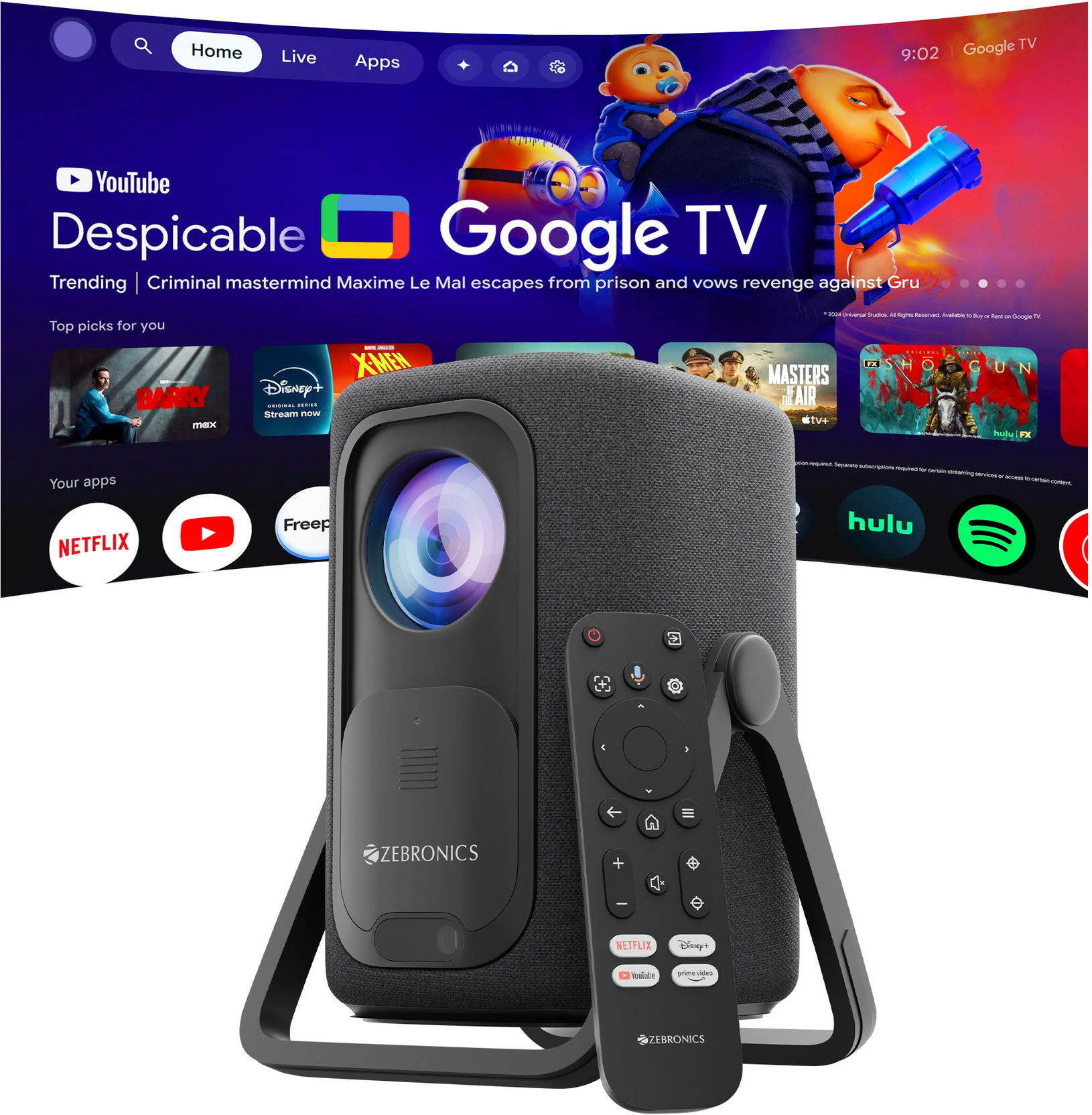 ZEBRONICS PixaPlay 77G (7500 lm / 1 Speaker / Wireless / Remote C...more