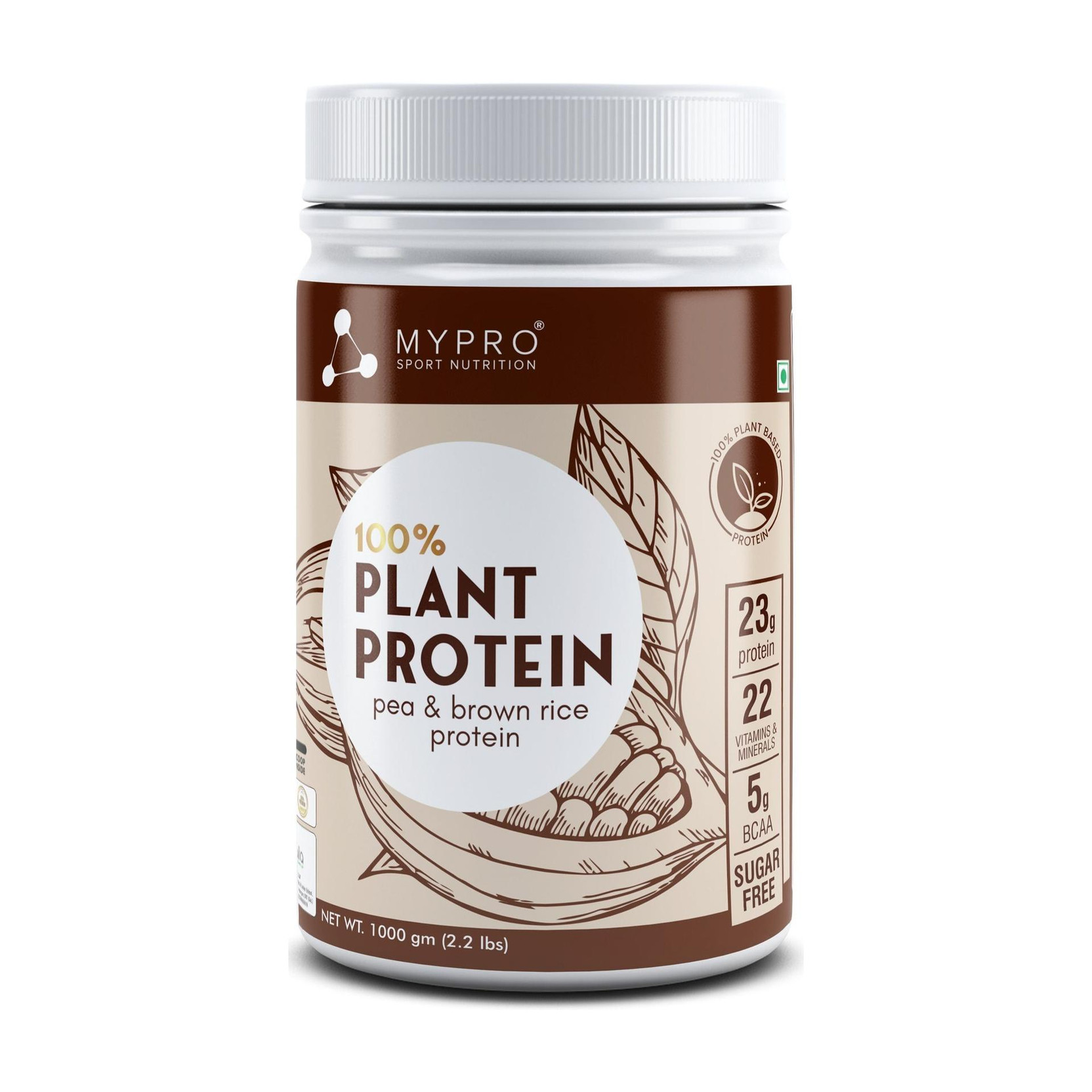 Mypro Sport Nutrition Plant Protein Powder Pea &Brown Rice Protein Plant Based Vegan Protein Supplement Plant-Based Protein