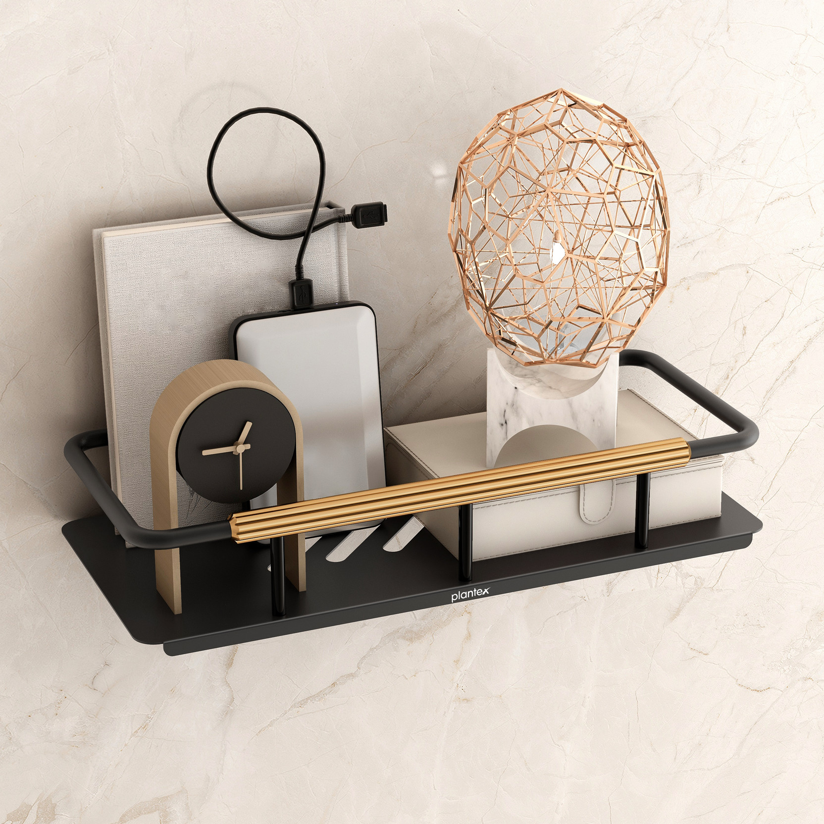 Plantex Shelf for Bathroom/Multipurpose Shelf with Railing/Bathroom Organiser- (12x5 in) Stainless Steel, Aluminium Wall Shelf