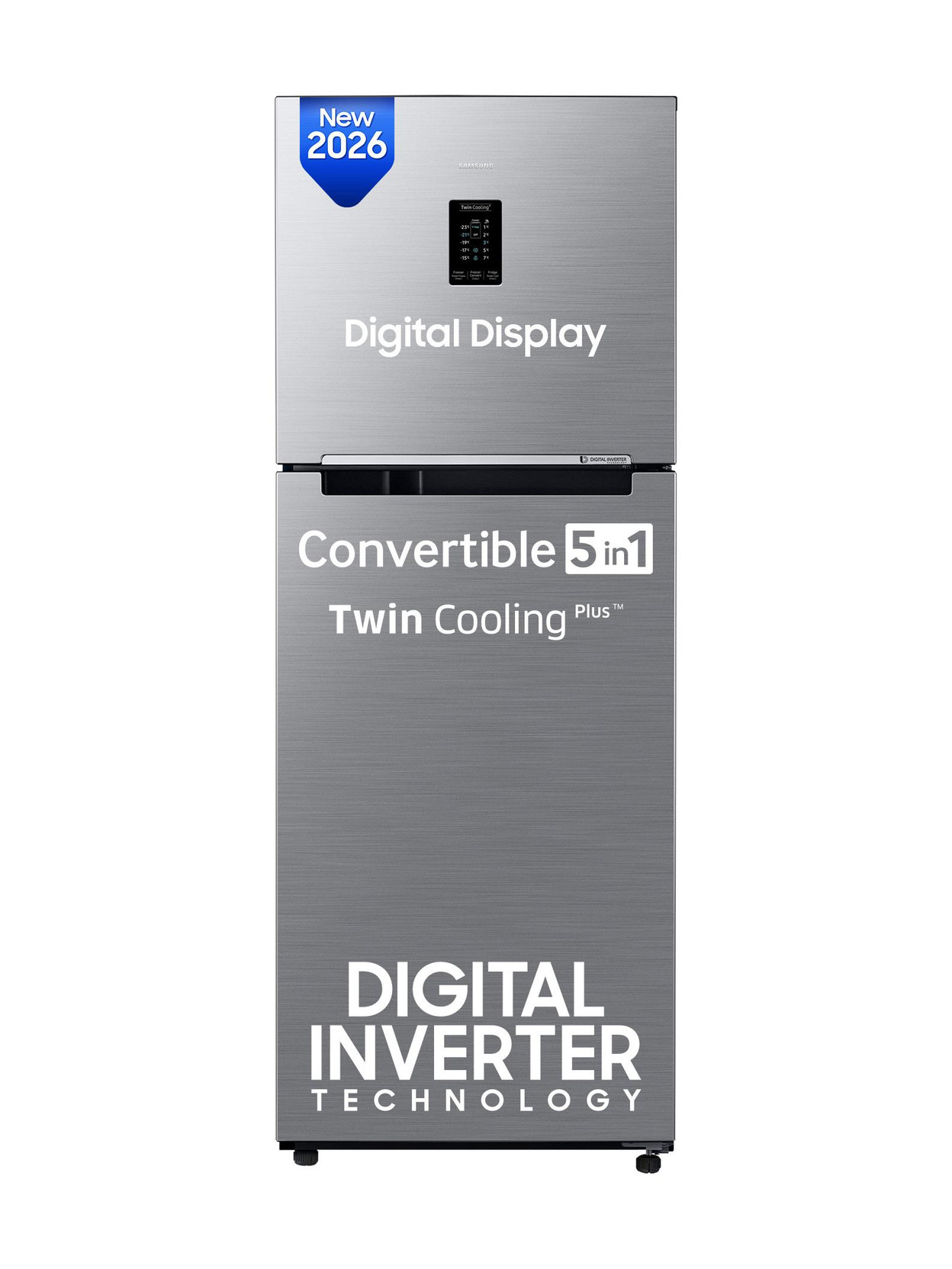 Samsung 301 L Frost Free Double Door 2 Star Refrigerator  with Convertible 5-in-1, Digital Inverter, D...