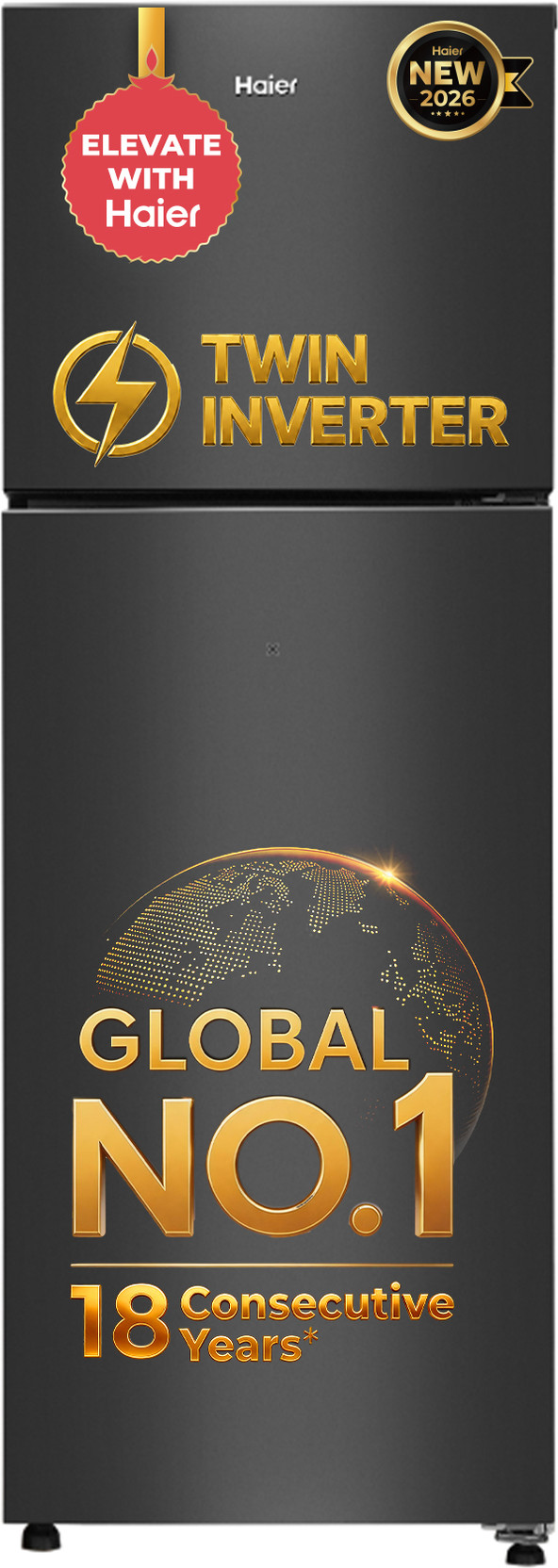 Haier 240 L Frost Free Double Door 2 Star Refrigerator  with Twin Inverter