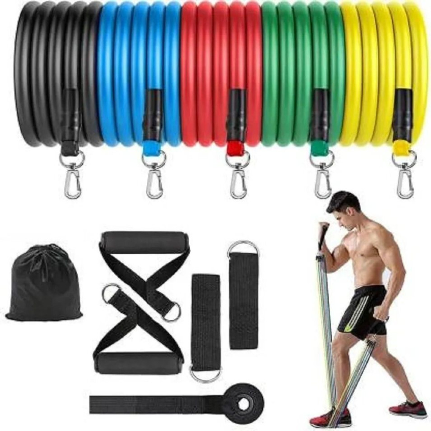 ZEENVO Bands 11PCS Workout bands with Door Anchor, Ankle Straps-D58Ressi325 Resistance Tube