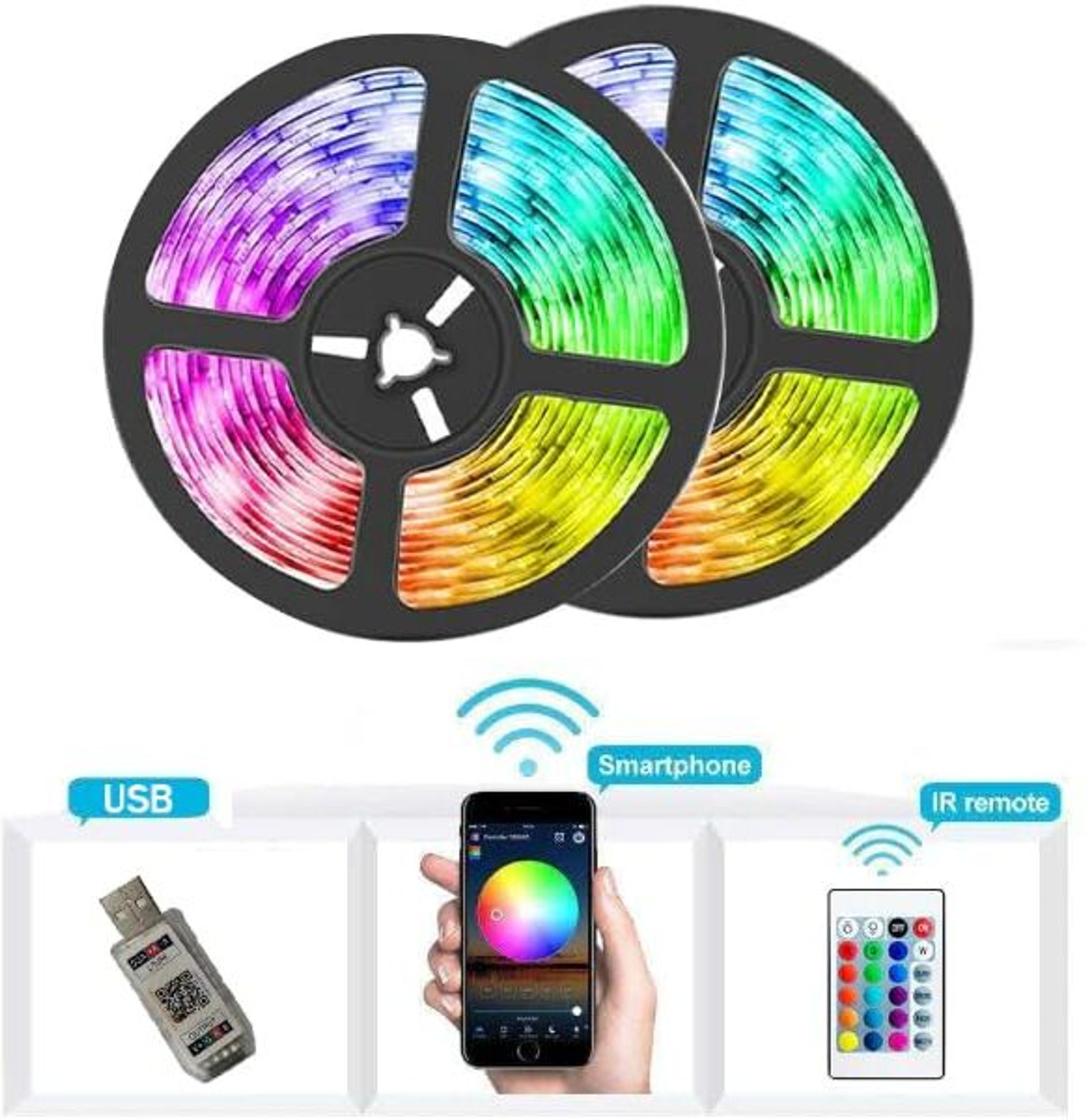 KAVANA Smart LED Strip Light Multicolor For Tv 60 LED Flickering, Color Changing, Light Strip