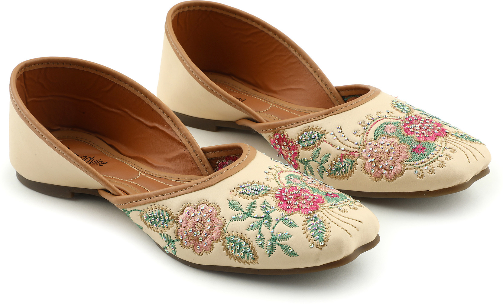 Women's Floral Embroidered Ethnic Mule Flats for Casual & Festive Wear Party Wear For Women