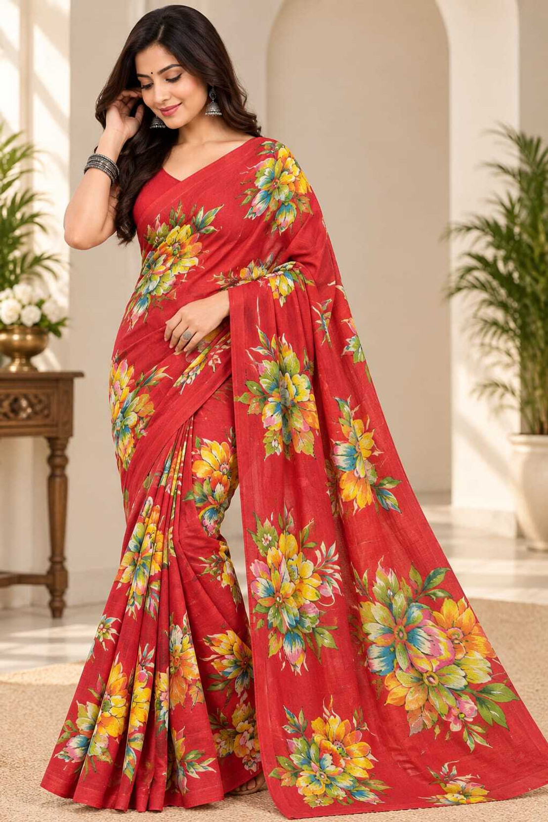 PURVANCHAL COLLECTION PRIVATE LIMITED Floral Print Bollywood Chif...more