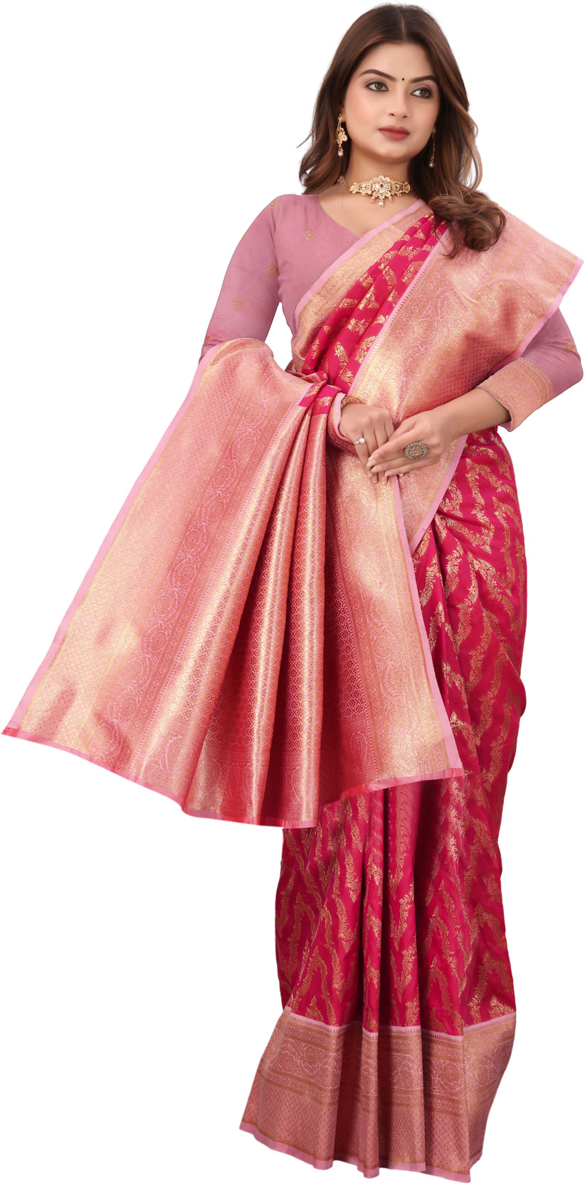 Woven Banarasi Silk Blend Saree