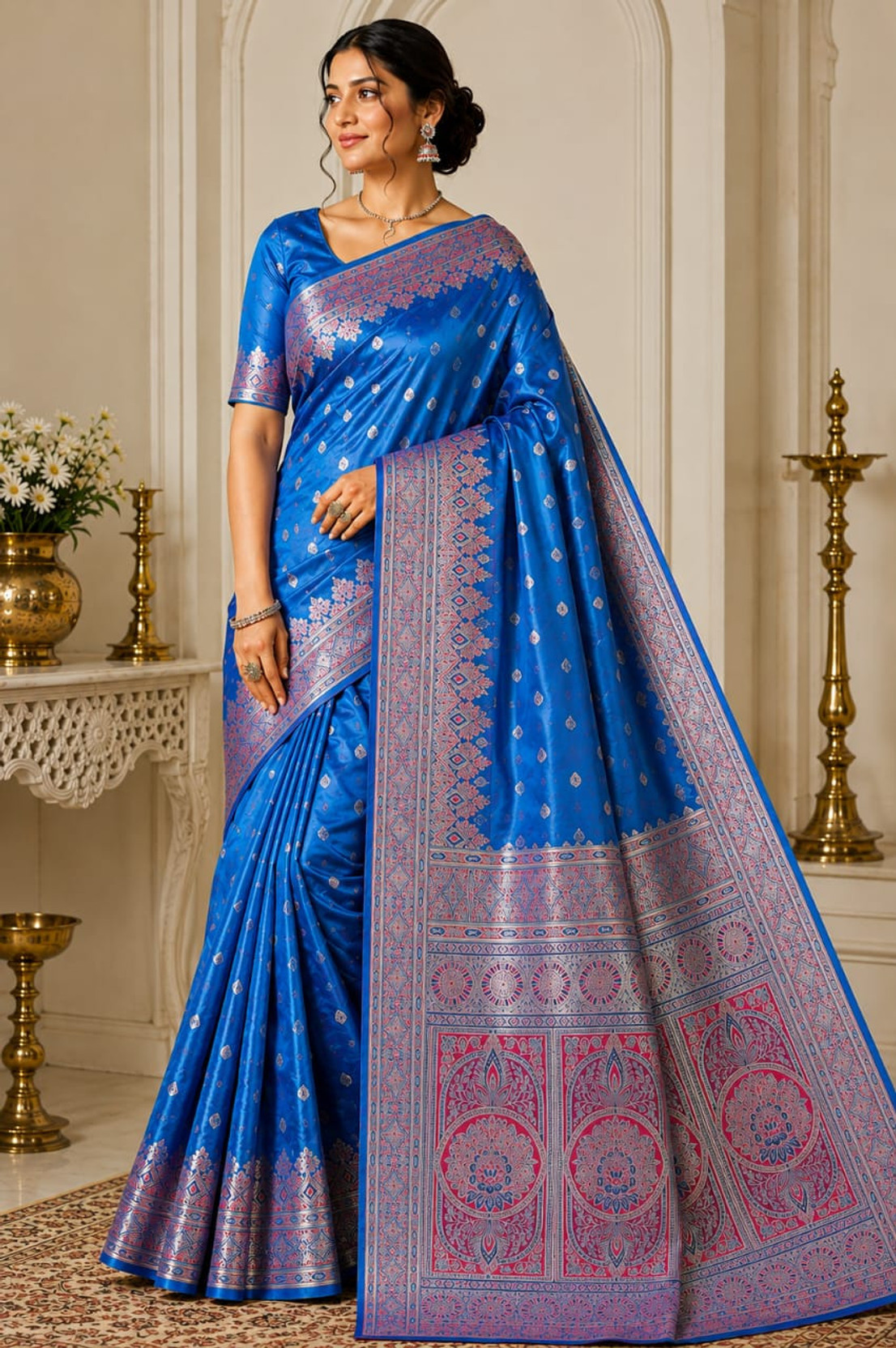 Woven Banarasi Satin Saree