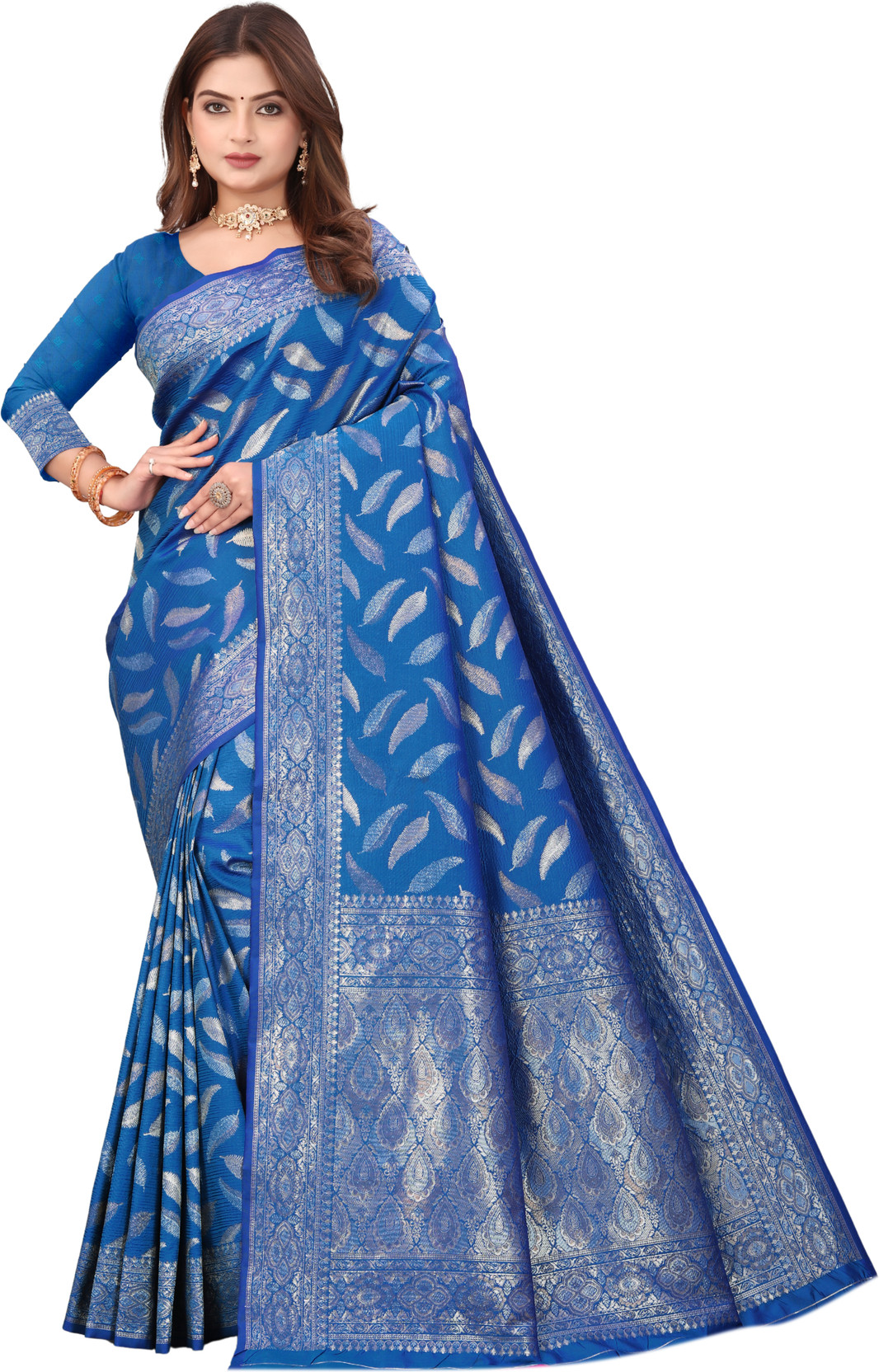 Woven Banarasi Silk Blend Saree