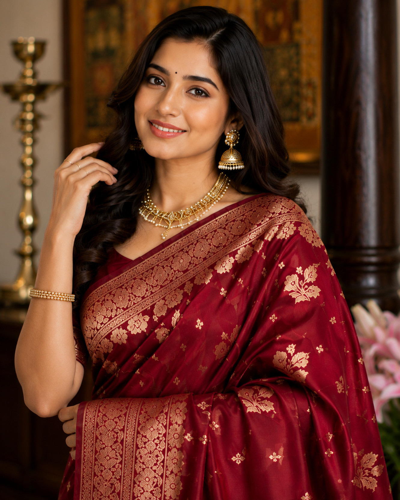 Woven Banarasi Silk Blend Saree