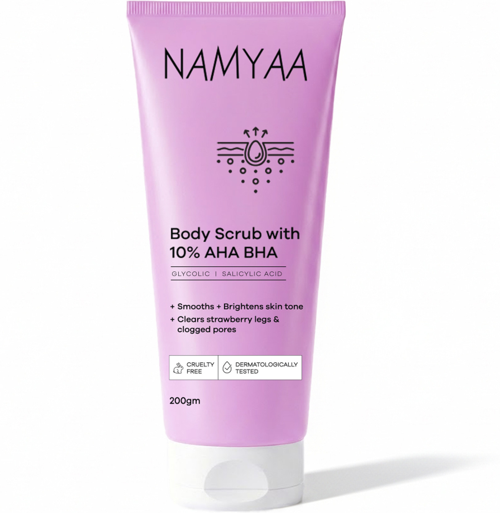 Namyaa Body Scrub with 10% AHA BHA, Glycolic, Lactic & Salicylic Acid, 200g Pack of 1 Scrub
